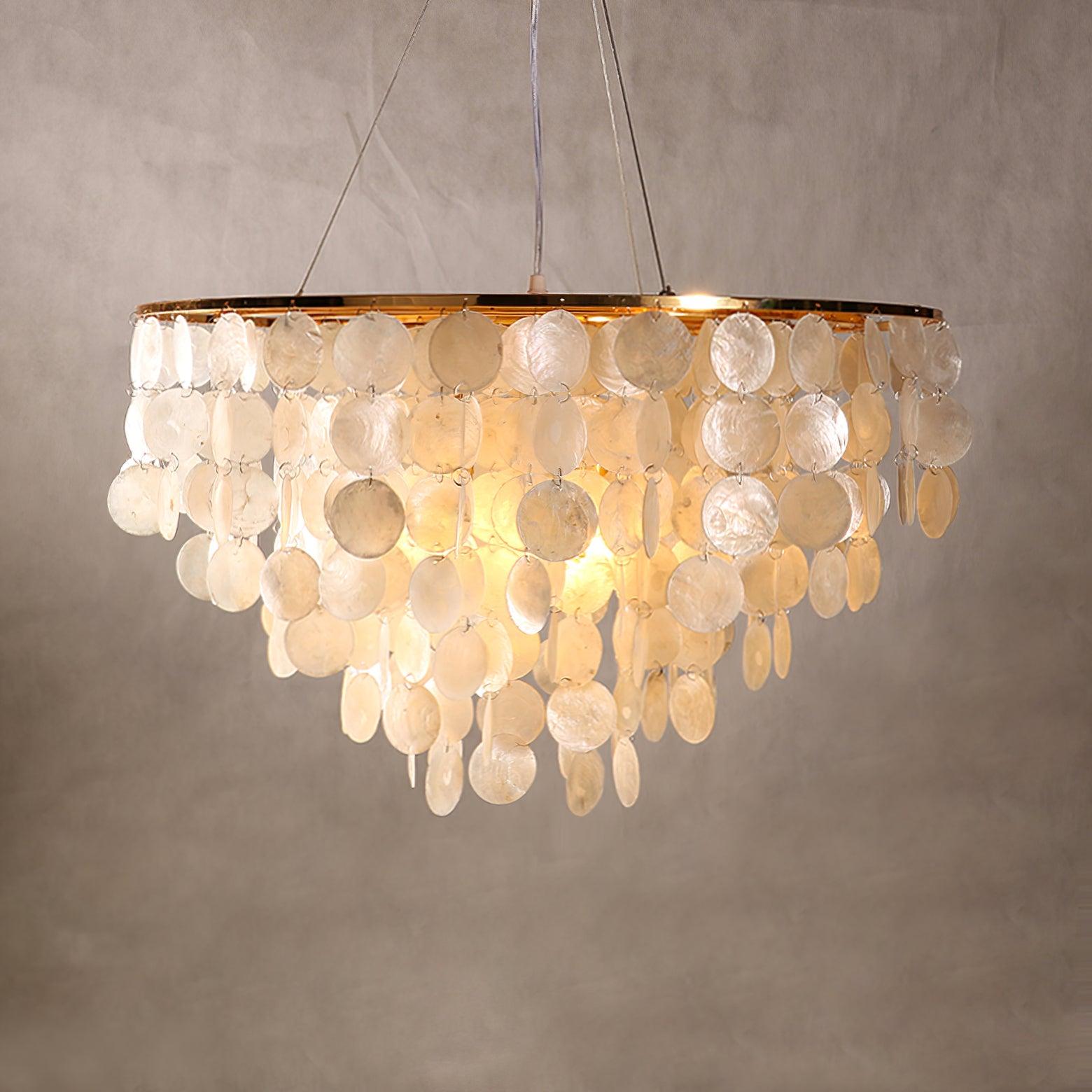 Esileth Postmodern Luxury Shell Wind Chime Chandelier-Neutral Decor