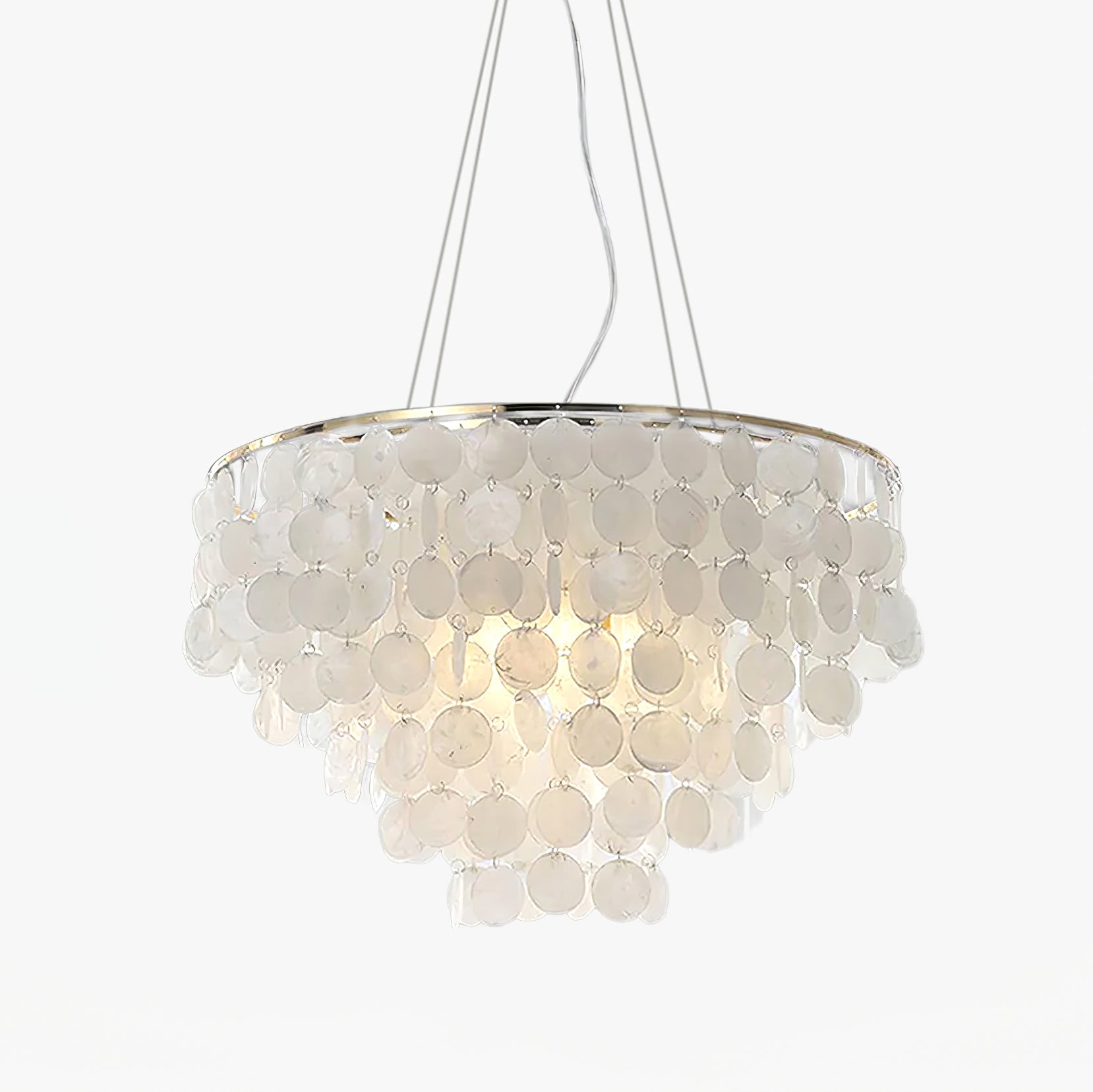 Esileth Postmodern Luxury Shell Wind Chime Chandelier-Neutral Decor