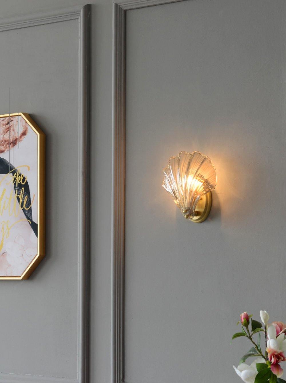 Neo Premium Elegance Brass Glass Wall Light-Neutral Decor