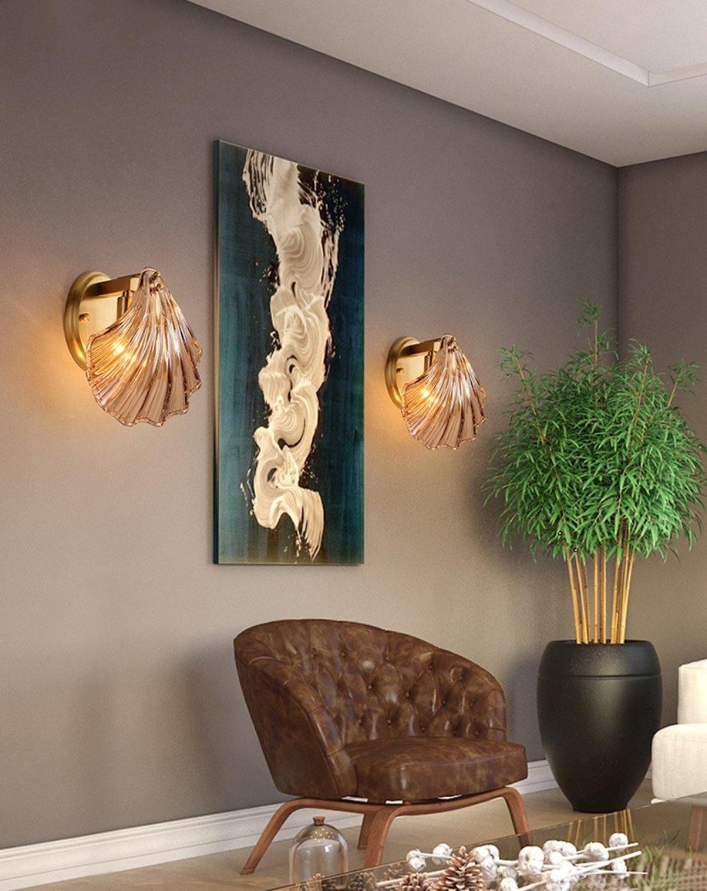 Neo Premium Elegance Brass Glass Wall Light-Neutral Decor