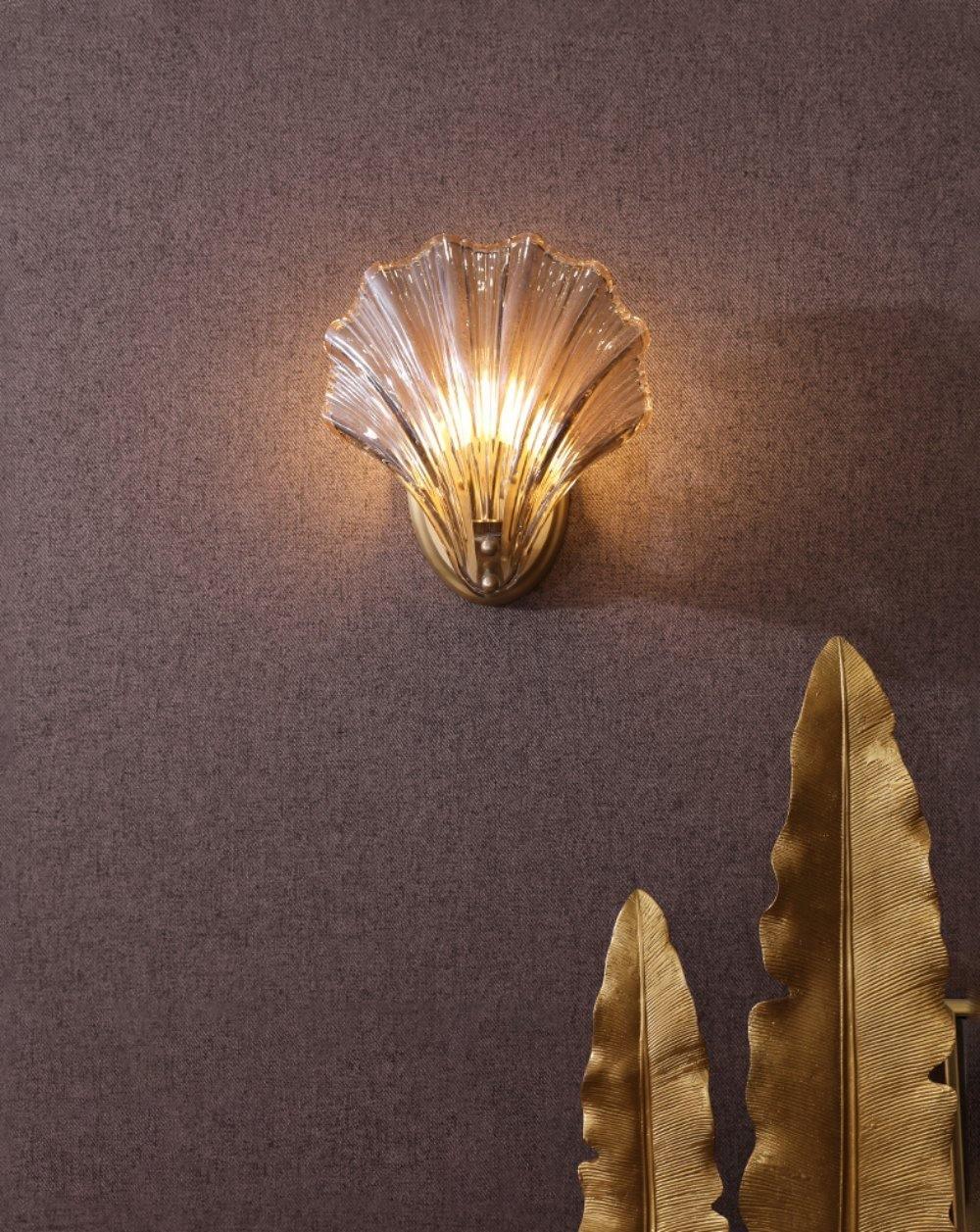 Neo Premium Elegance Brass Glass Wall Light-Neutral Decor
