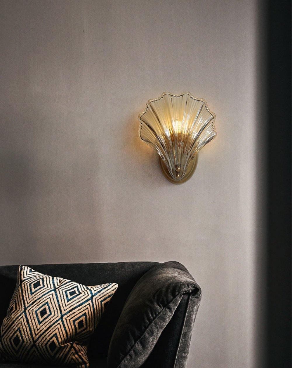 Neo Premium Elegance Brass Glass Wall Light-Neutral Decor