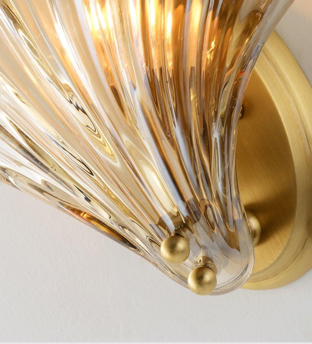 Neo Premium Elegance Brass Glass Wall Light-Neutral Decor