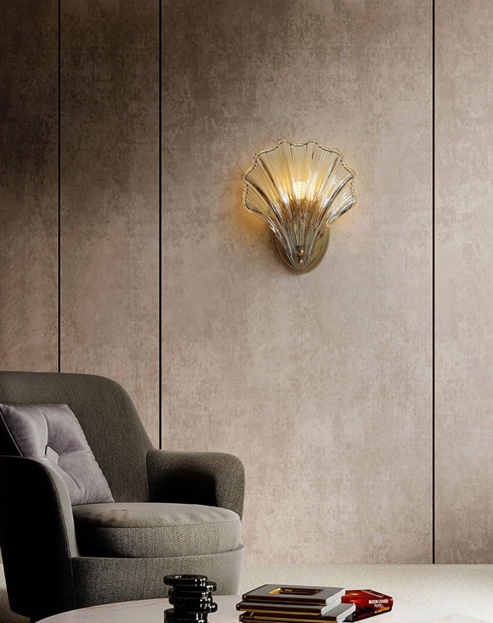Neo Premium Elegance Brass Glass Wall Light-Neutral Decor