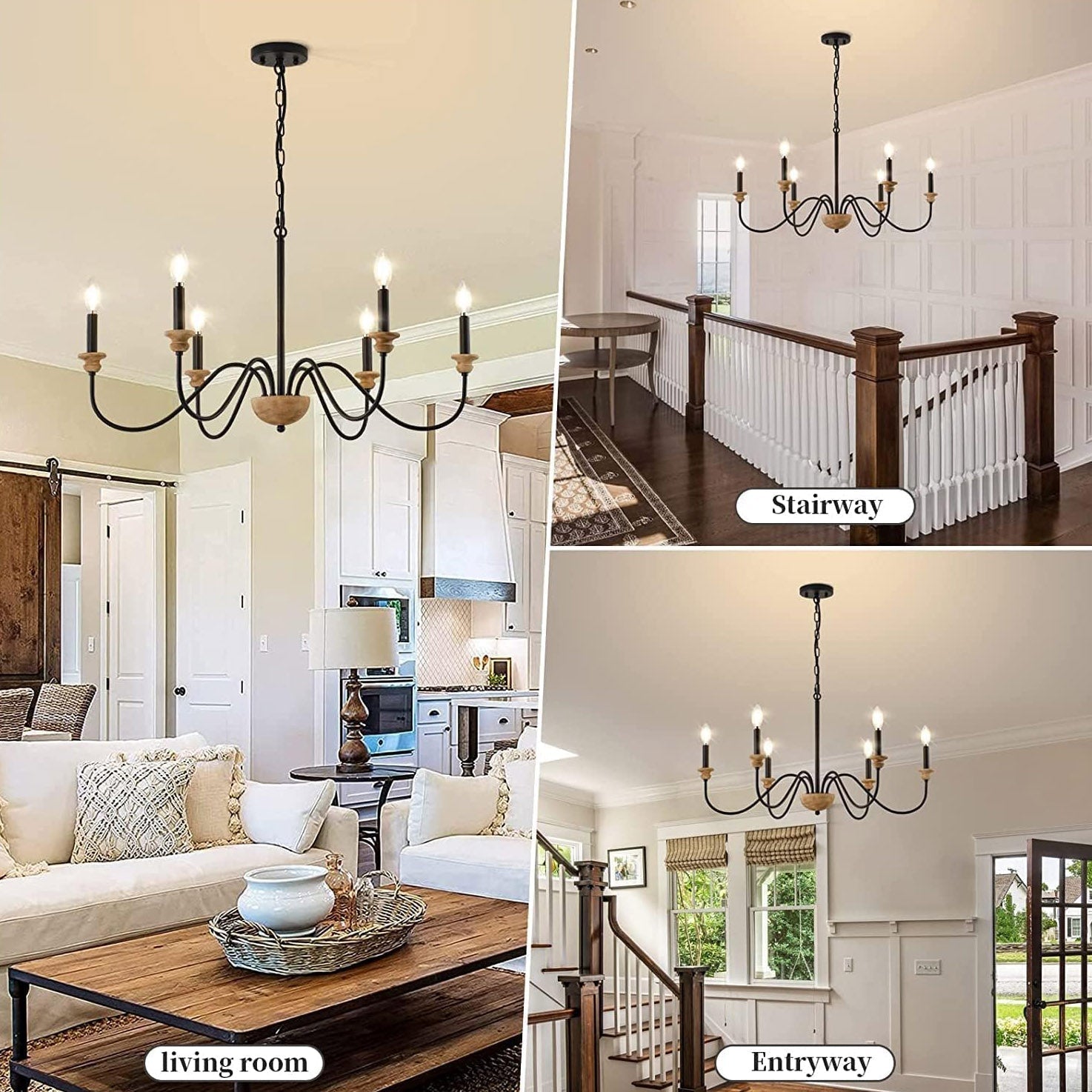 Valentina Wooden Chandelier
