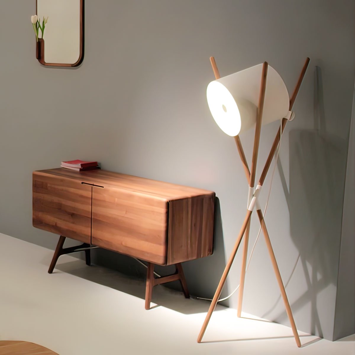 Liveny Contemporary Wood Floor Lamp-Neutral Decor
