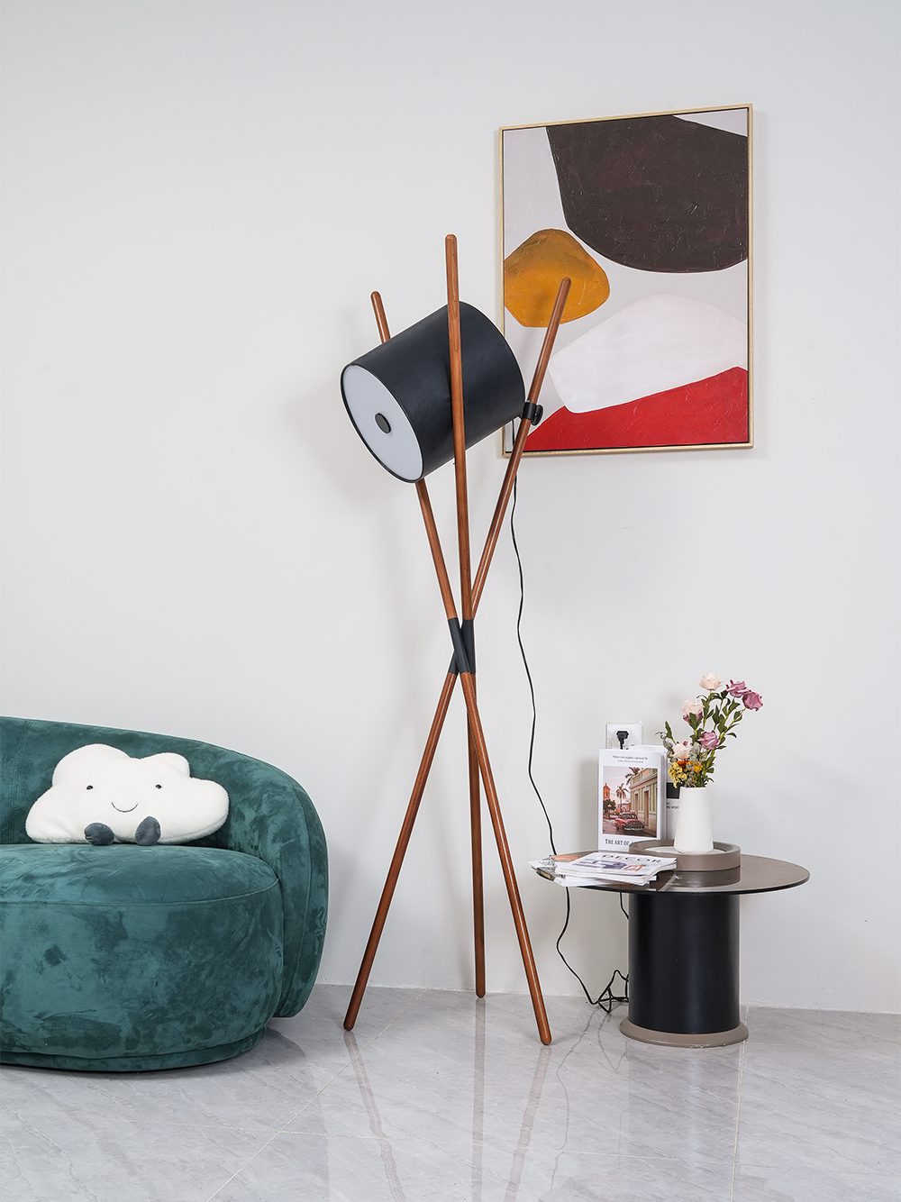 Liveny Contemporary Wood Floor Lamp-Neutral Decor
