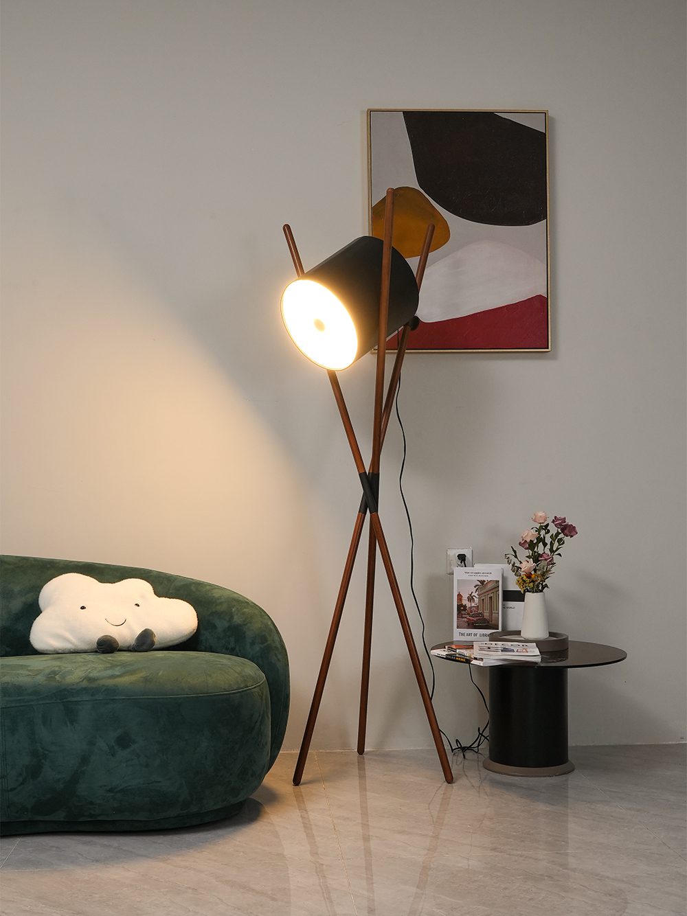 Liveny Contemporary Wood Floor Lamp-Neutral Decor