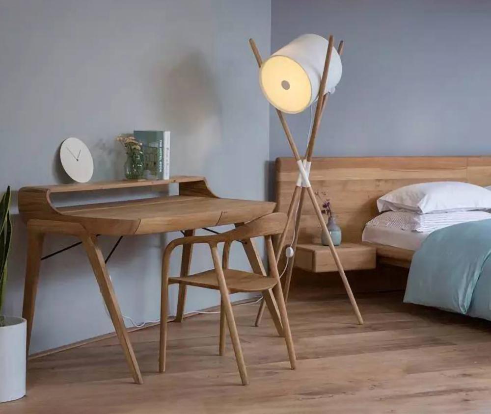 Liveny Contemporary Wood Floor Lamp-Neutral Decor