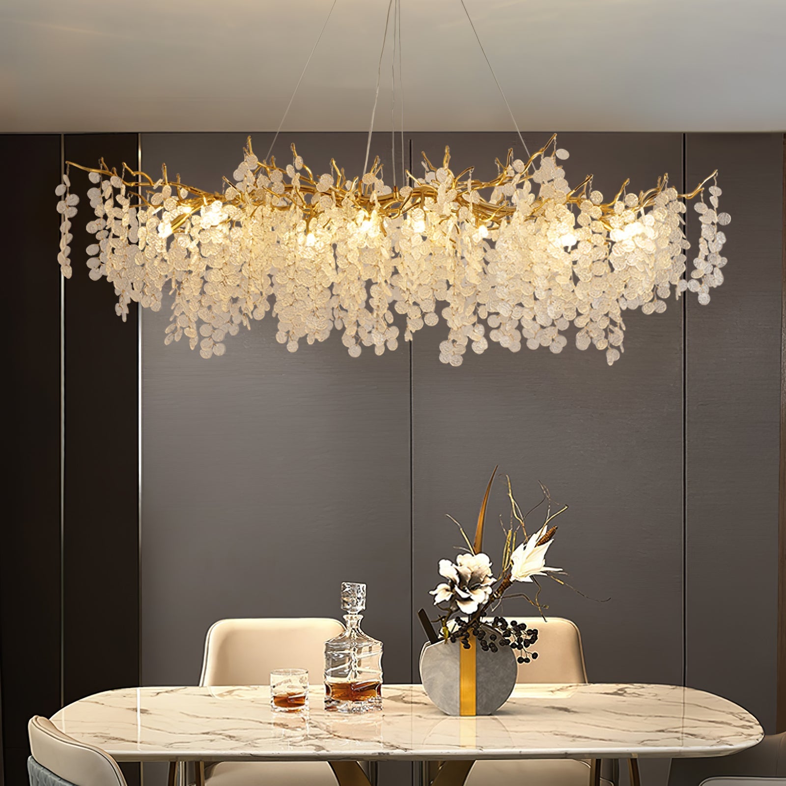 Miralyn Pendant Lamp Crystal Dewdrop-Neutral Decor