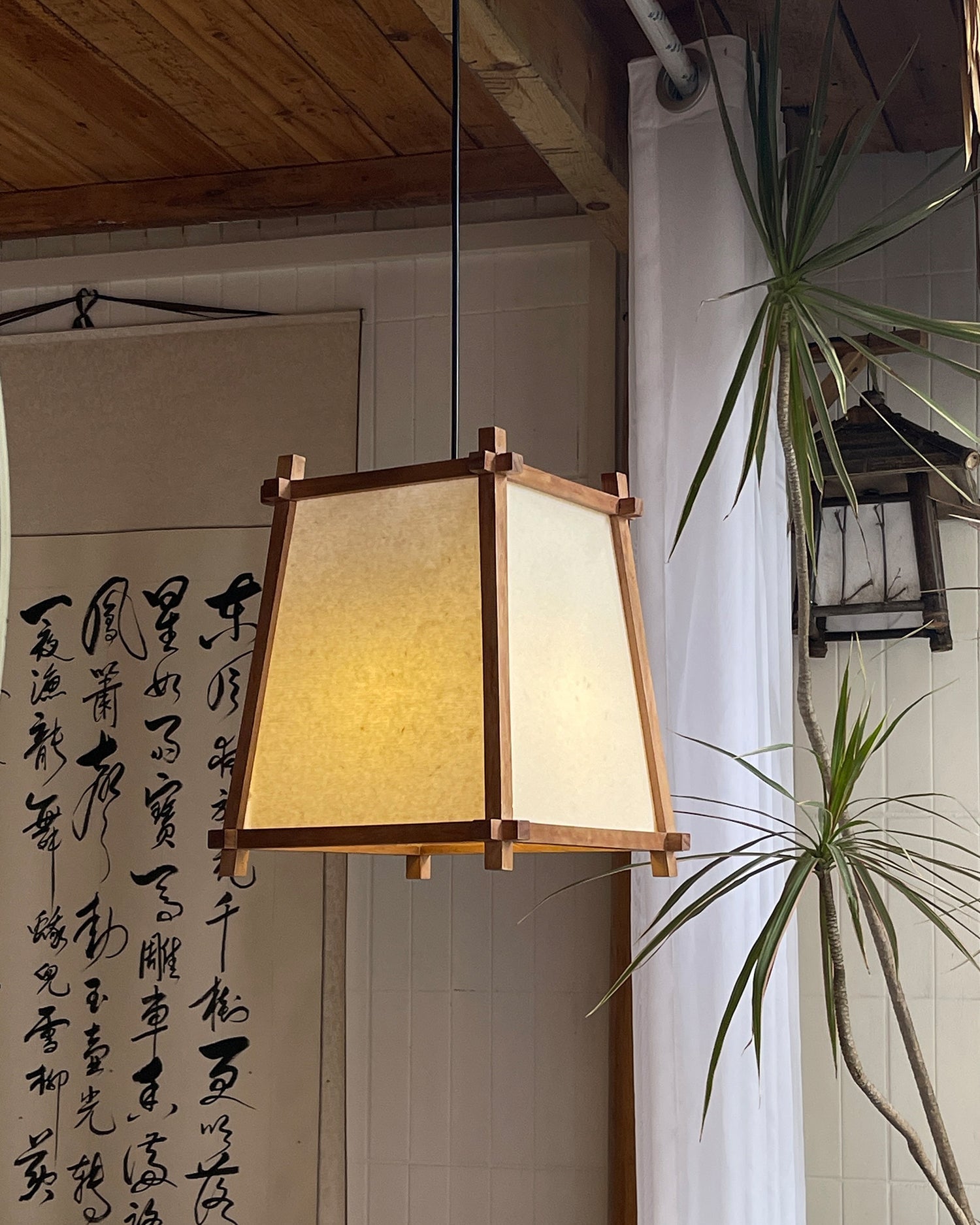 Calira  Pendant Light Fabric Geometric