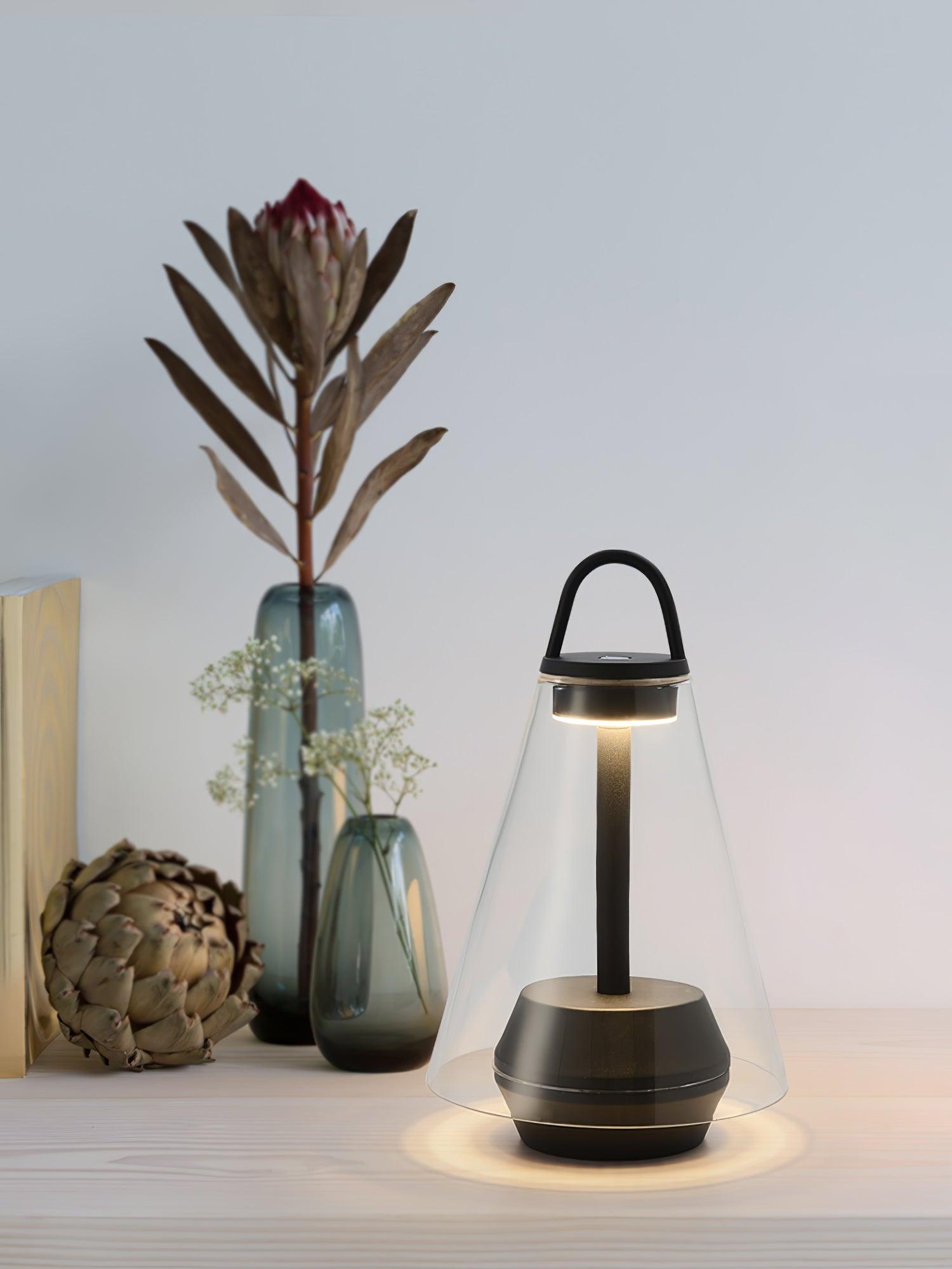 Emarir Scandinavian Glass Table Lamp-Neutral Decor