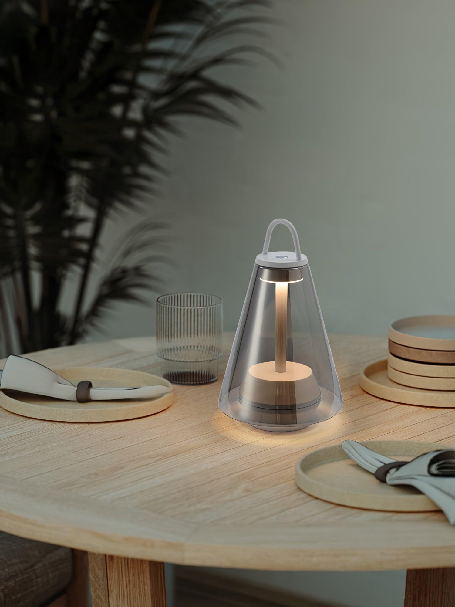 Emarir Scandinavian Glass Table Lamp-Neutral Decor