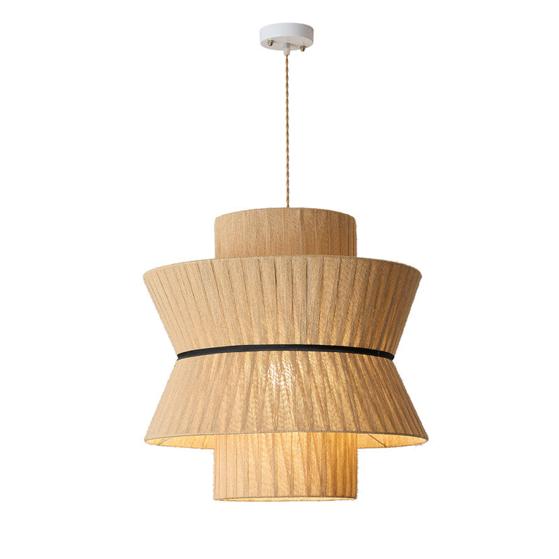 The Sicel Pendant Light unlit, displaying its natural material and form.