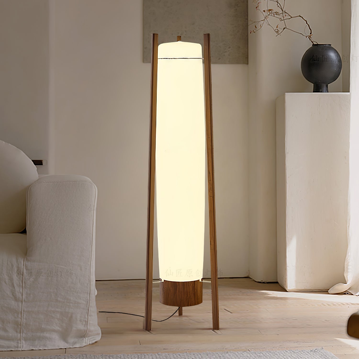Zezoraril Wabi-Sabi Wood Floor Lamp-Neutral Decor