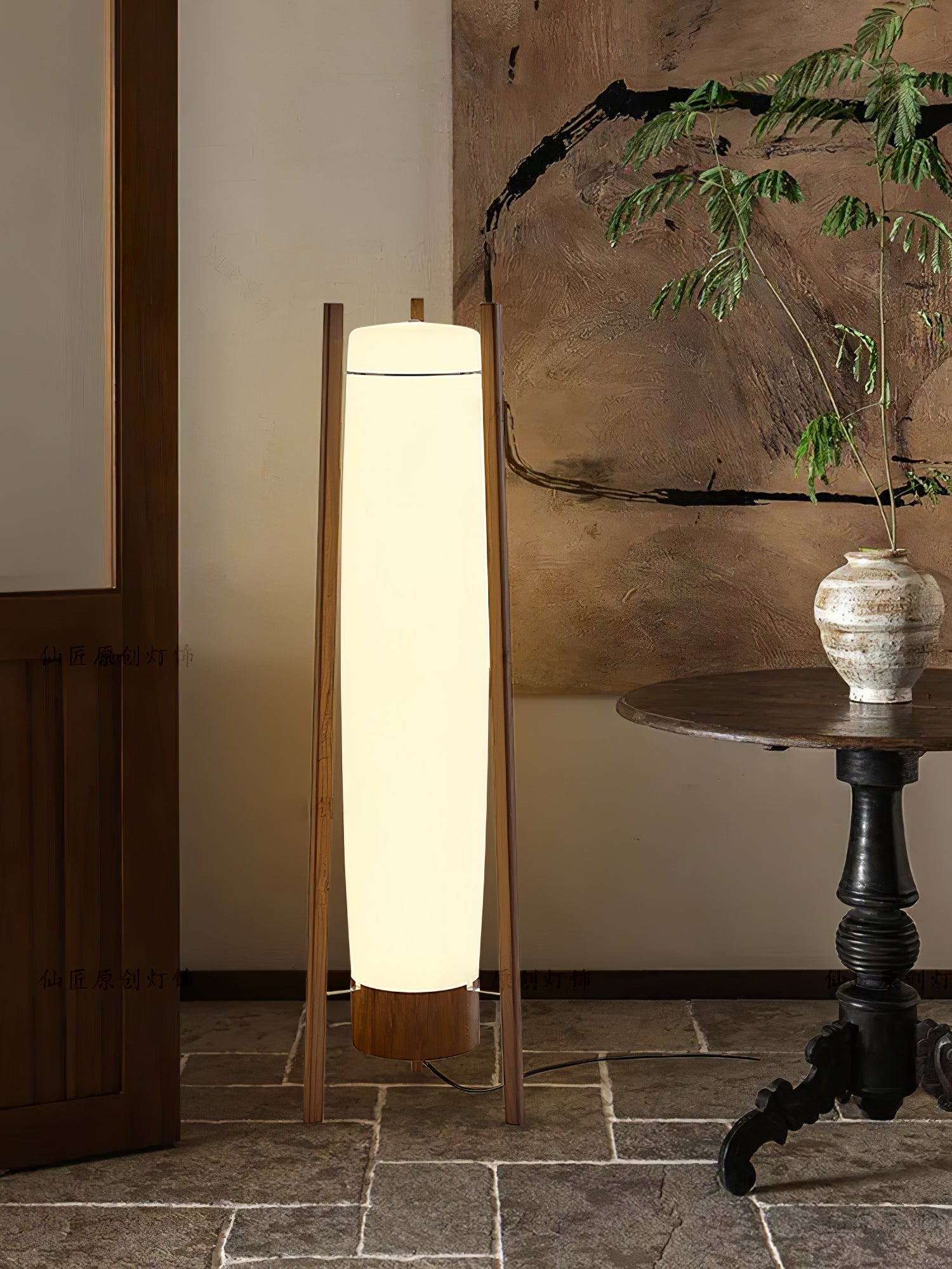 Zezoraril Wabi-Sabi Wood Floor Lamp-Neutral Decor