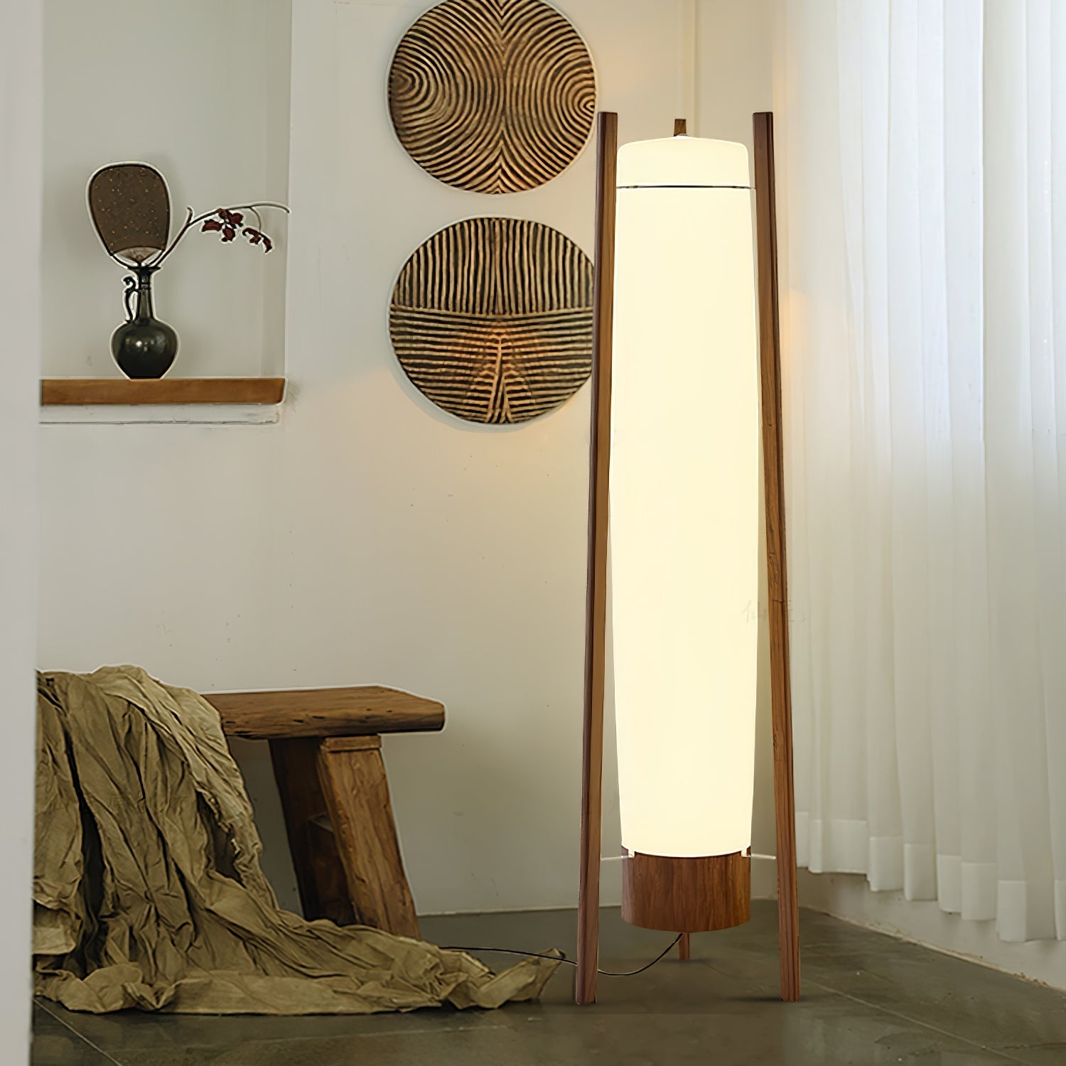 Zezoraril Wabi-Sabi Wood Floor Lamp-Neutral Decor