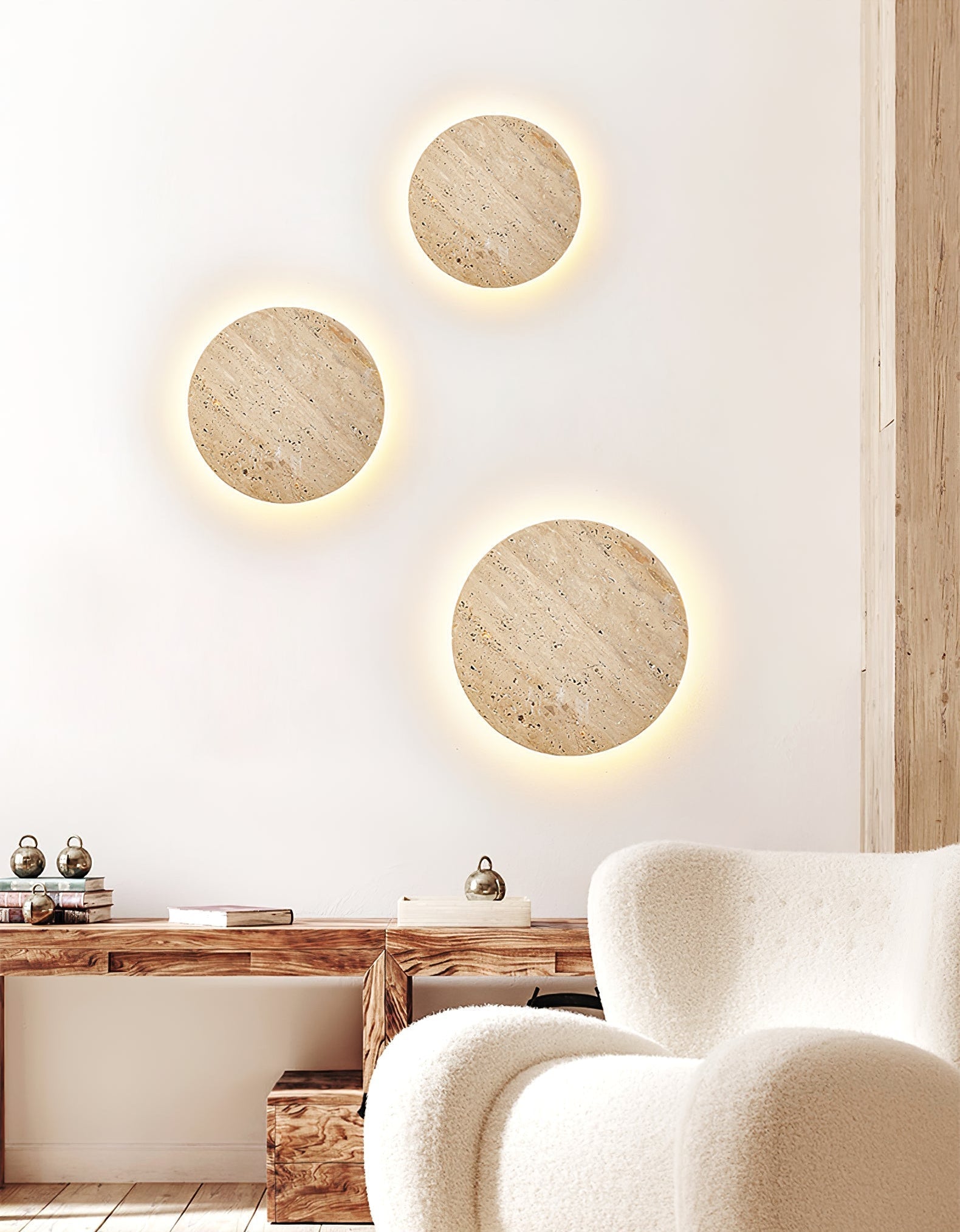 Artale Travertine Wall Light-Neutral Decor