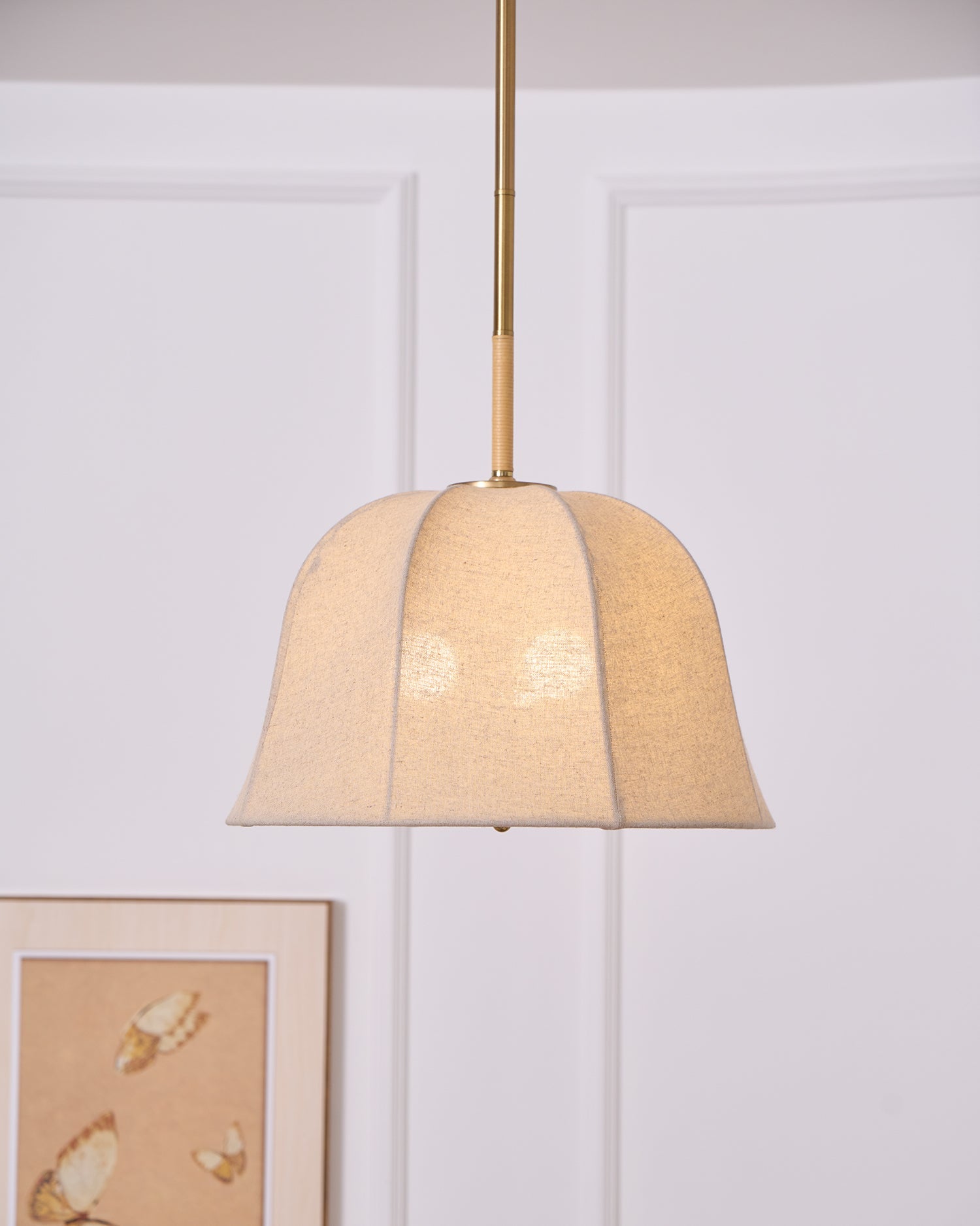 Fiora Vintage Fabric Pendant Lamp-Neutral Decor