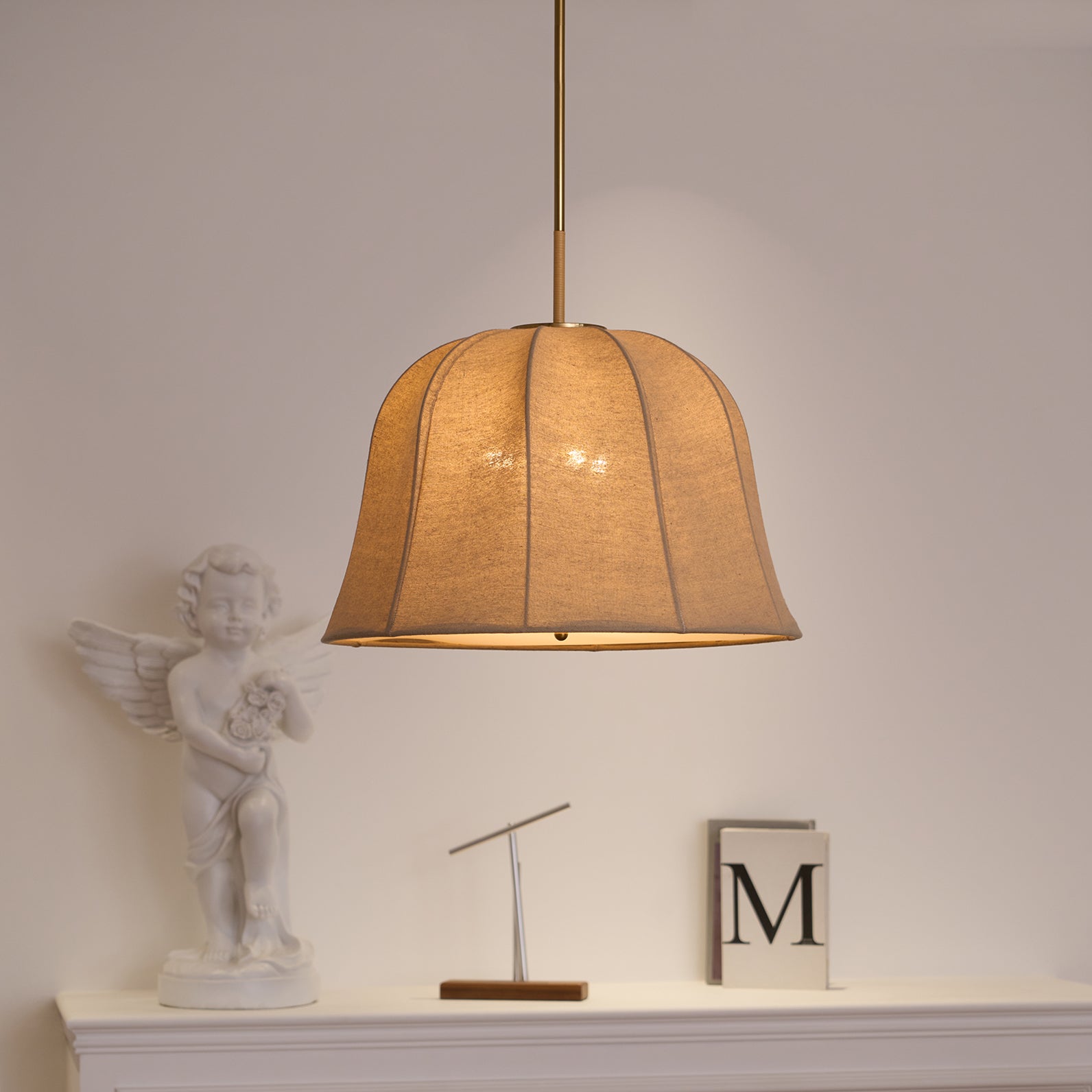 Fiora Vintage Fabric Pendant Lamp-Neutral Decor