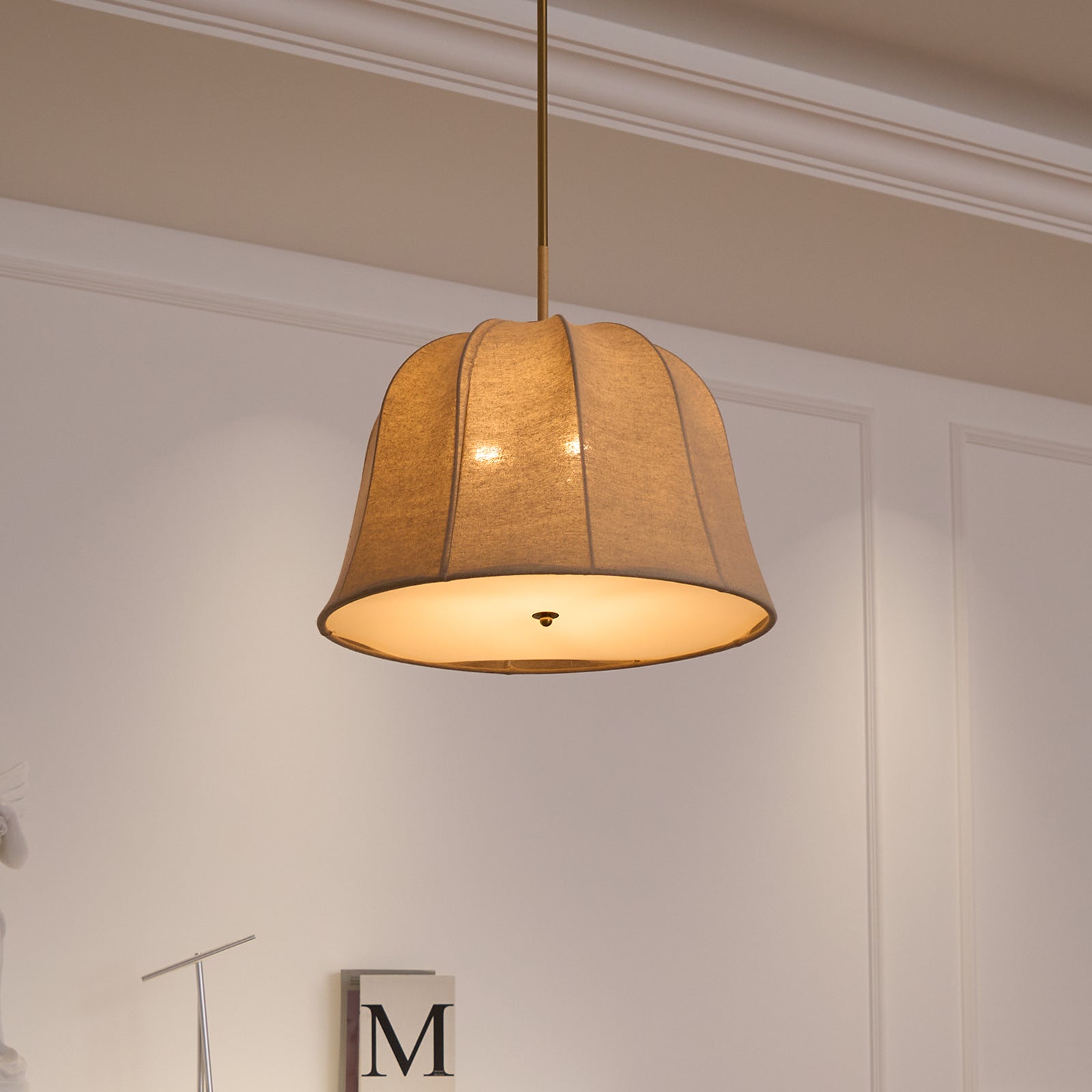 Fiora Vintage Fabric Pendant Lamp-Neutral Decor