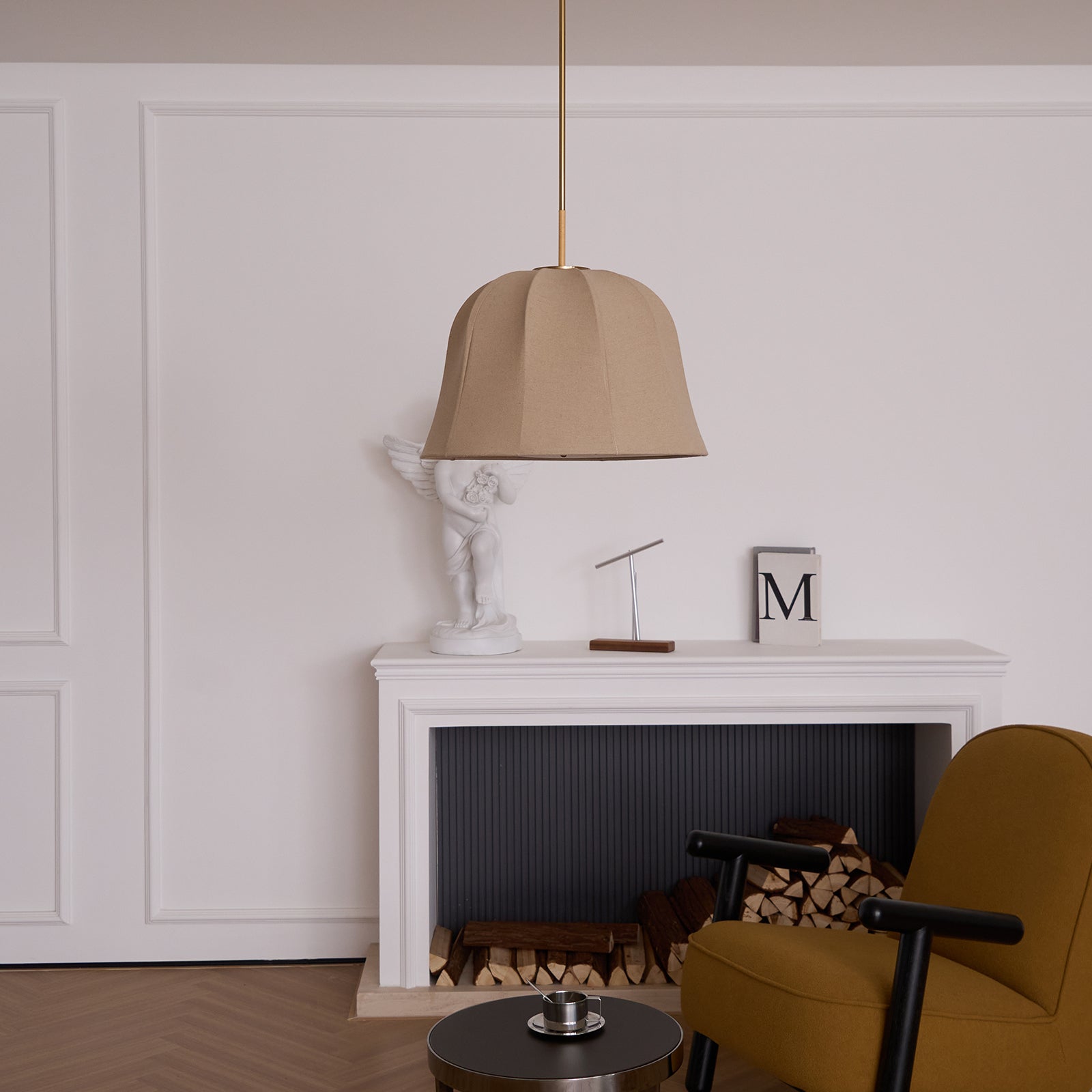 Fiora Vintage Fabric Pendant Lamp-Neutral Decor