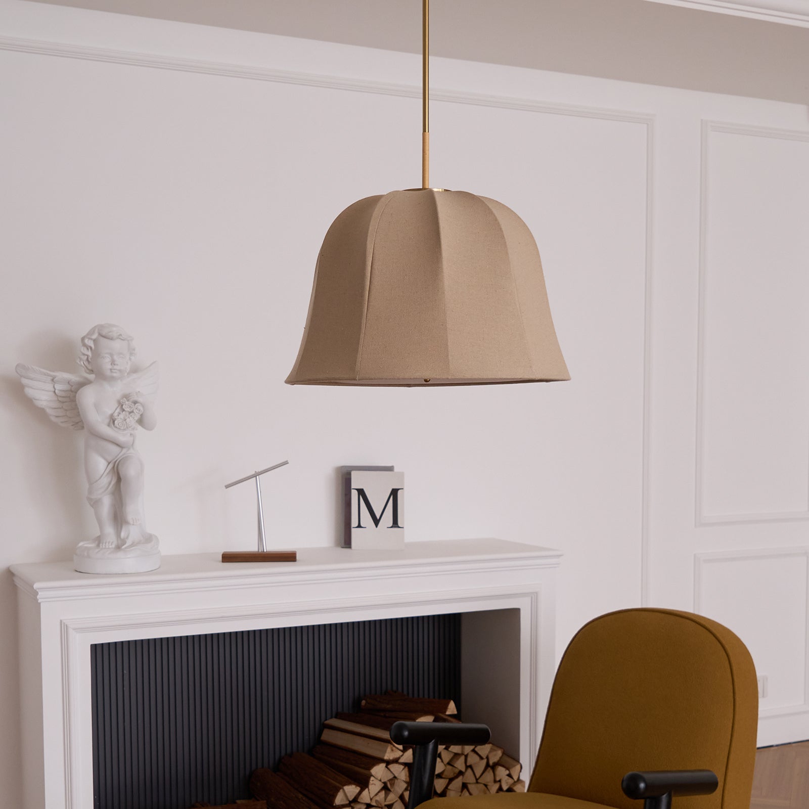 Fiora Vintage Fabric Pendant Lamp-Neutral Decor