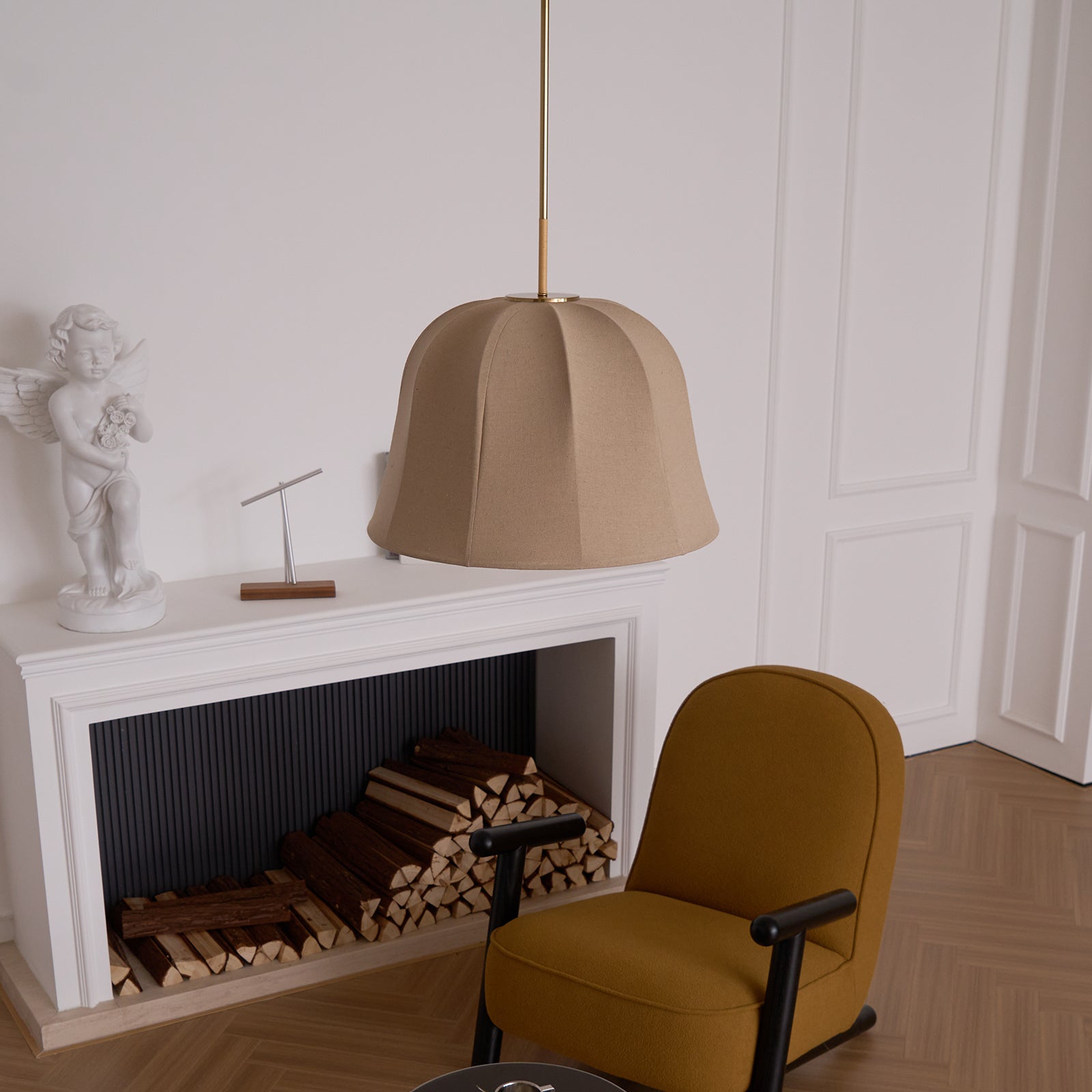 Fiora Vintage Fabric Pendant Lamp-Neutral Decor
