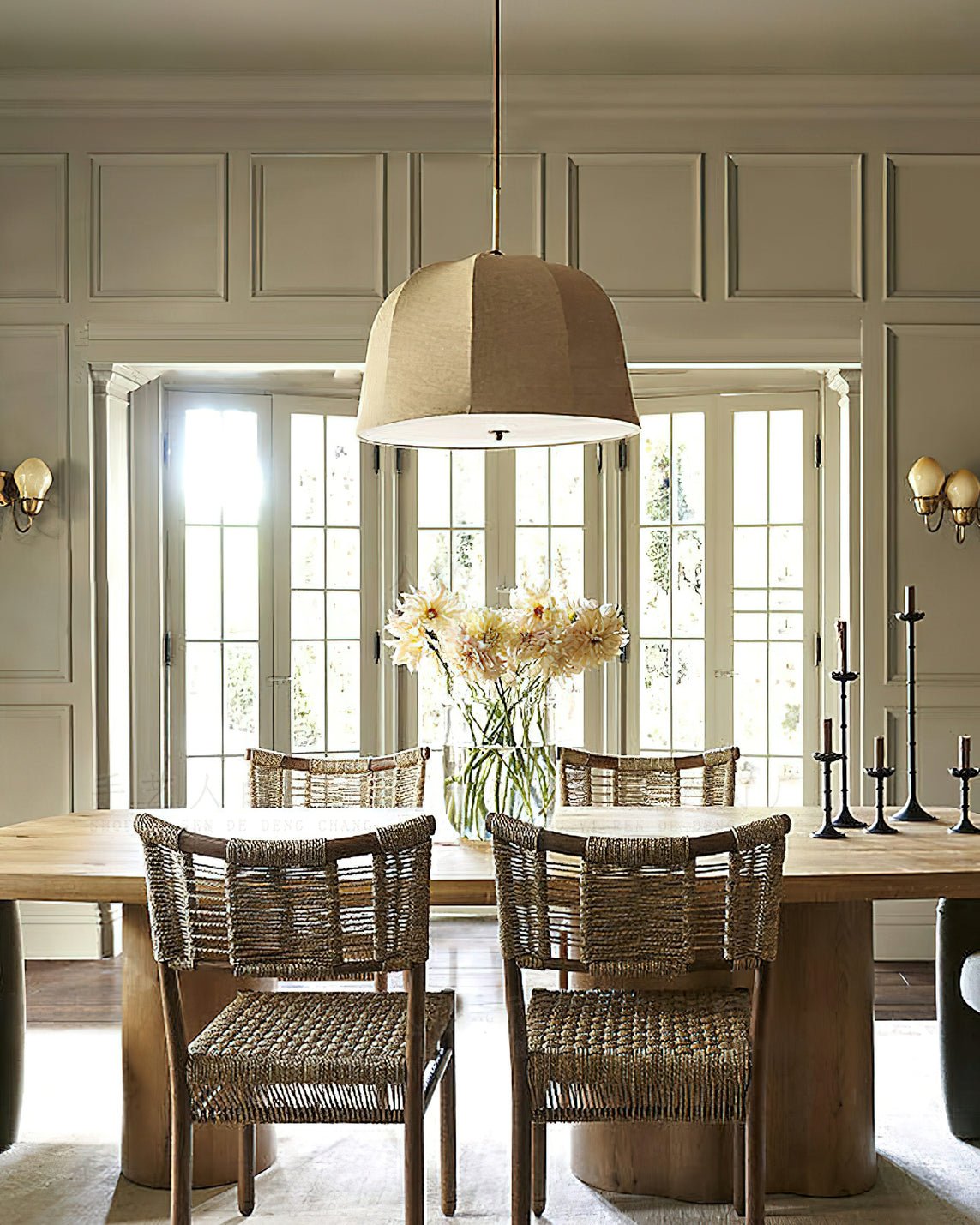 Fiora Vintage Fabric Pendant Lamp-Neutral Decor