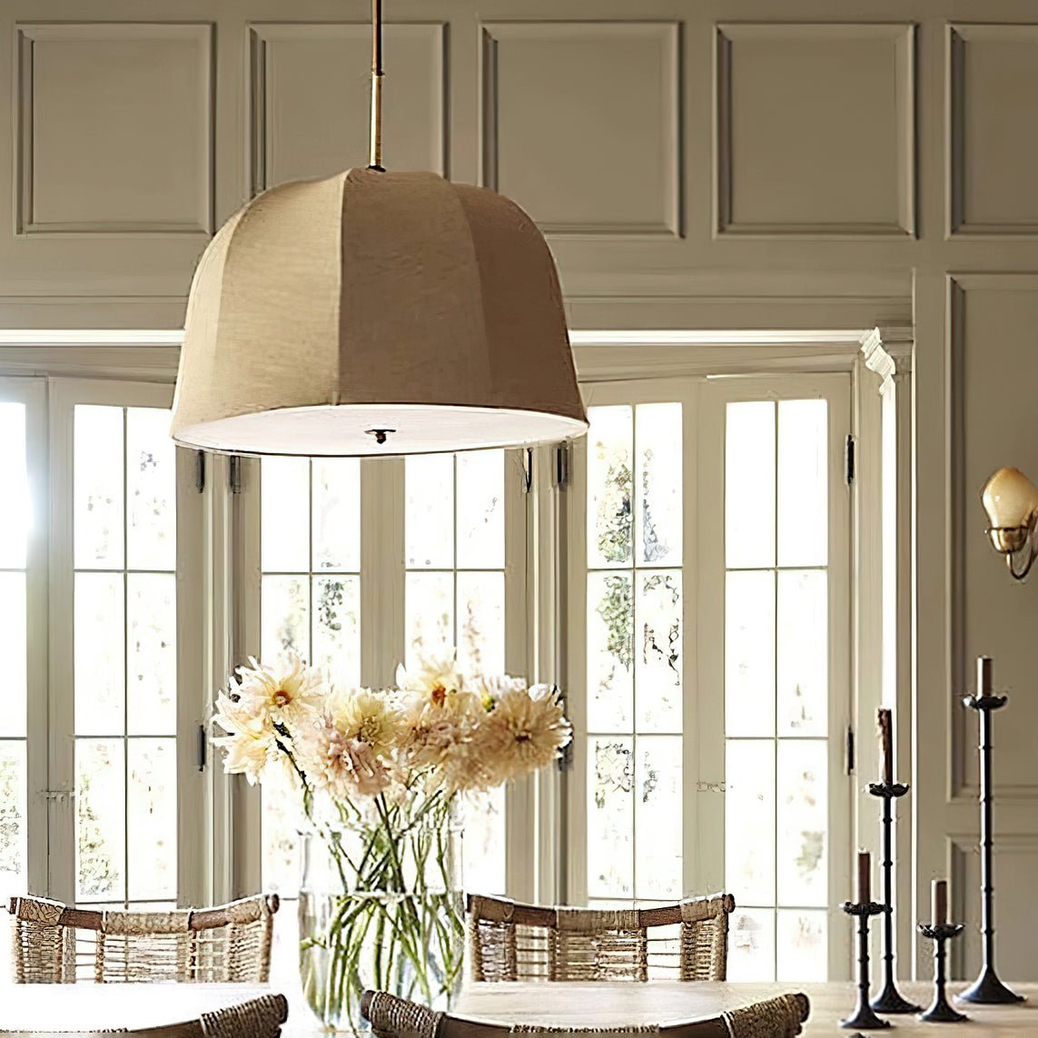 Fiora Vintage Fabric Pendant Lamp-Neutral Decor
