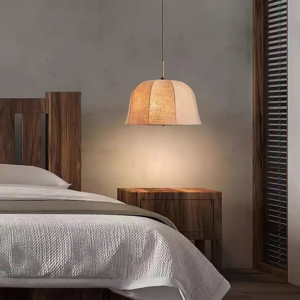 Fiora Vintage Fabric Pendant Lamp-Neutral Decor