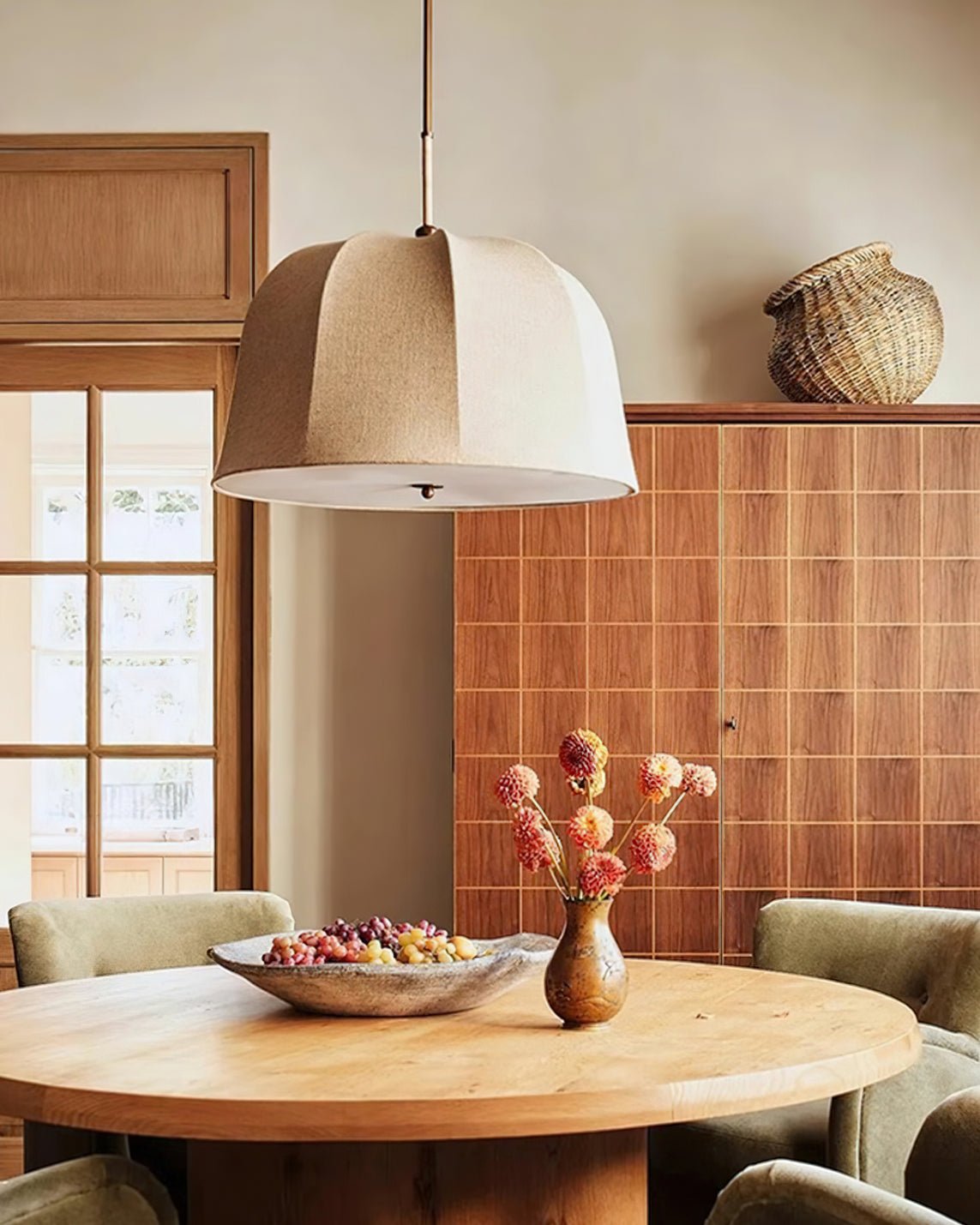 Fiora Vintage Fabric Pendant Lamp-Neutral Decor