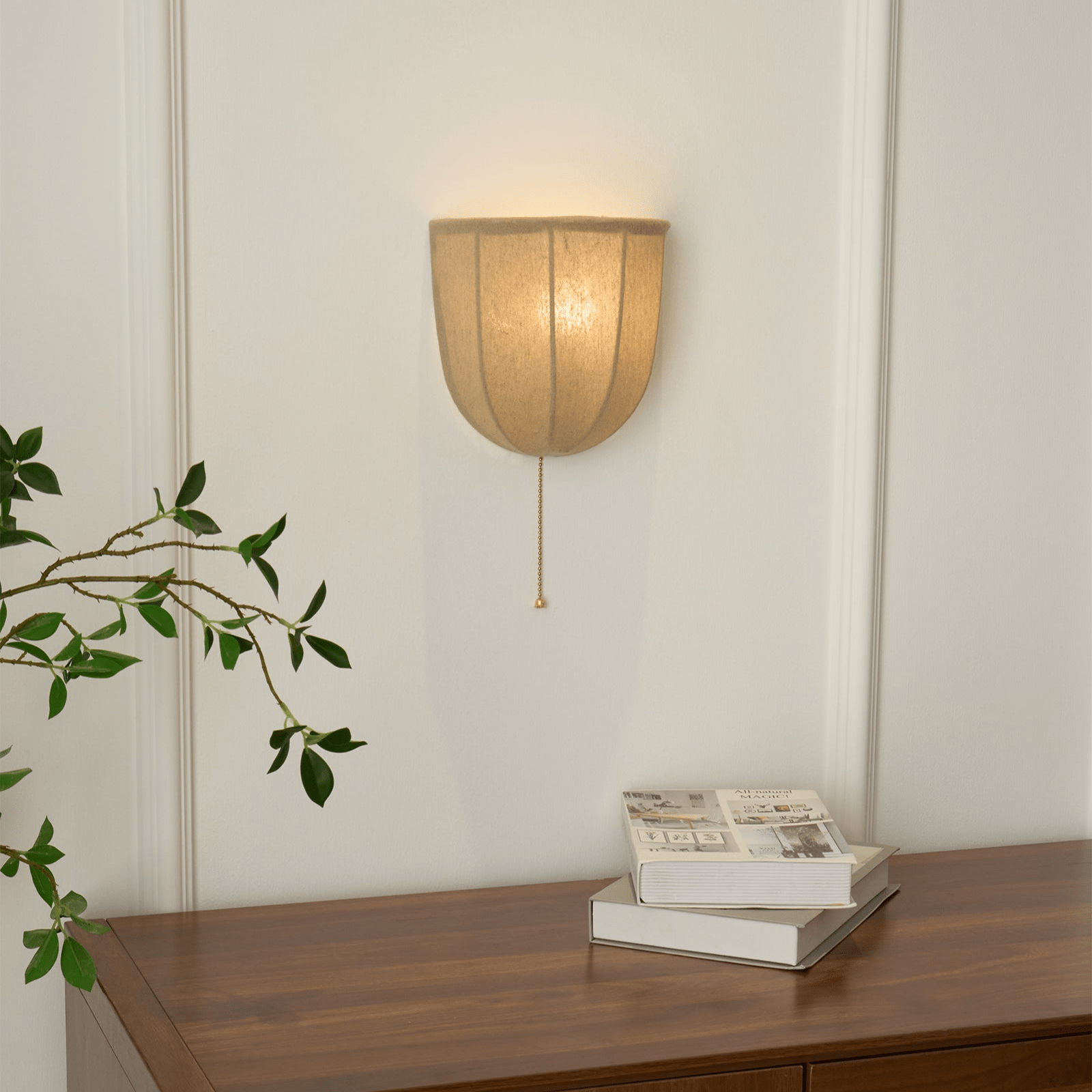 Griswold Natural Linen Fabric Sconce Wall lamp-Neutral Decor