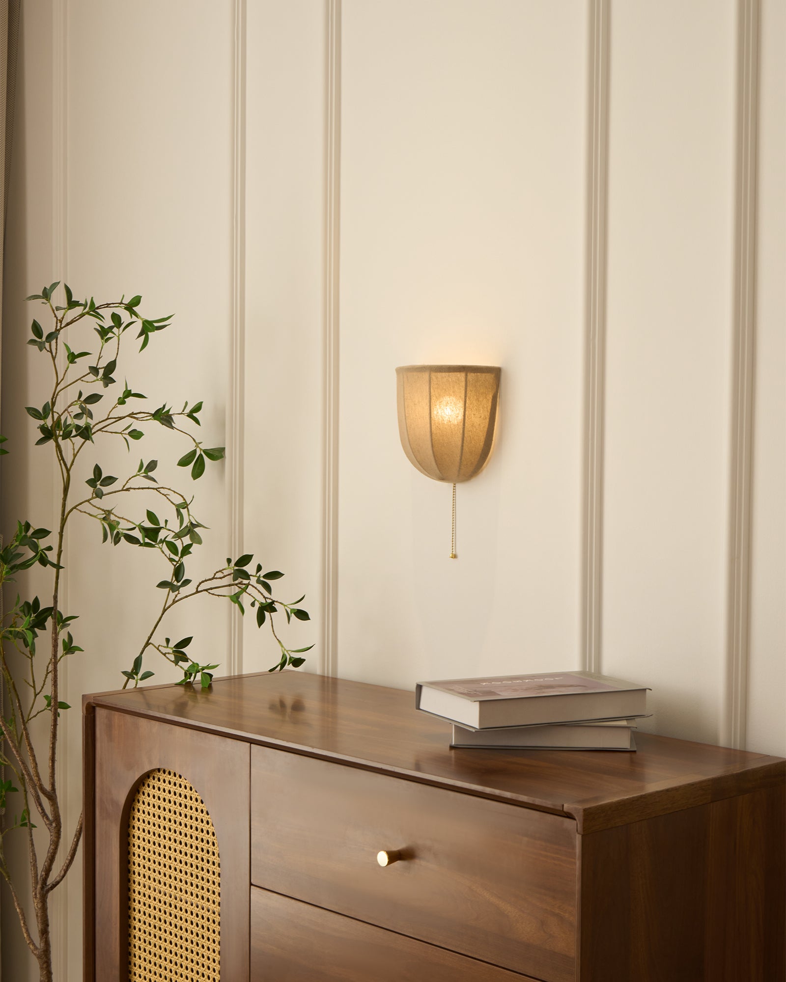 Griswold Natural Linen Fabric Sconce Wall lamp-Neutral Decor