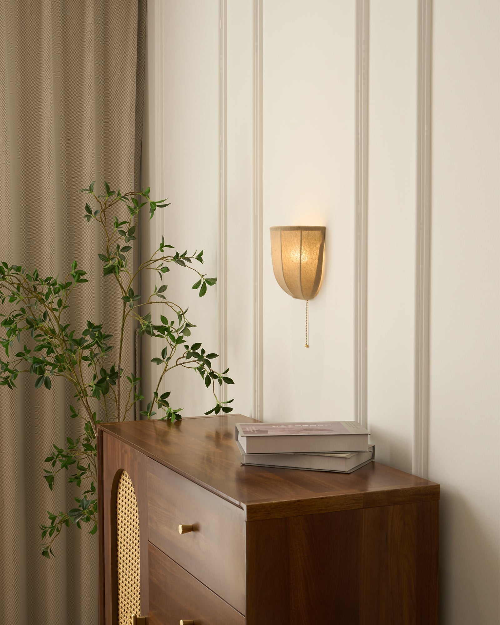 Griswold Natural Linen Fabric Sconce Wall lamp-Neutral Decor