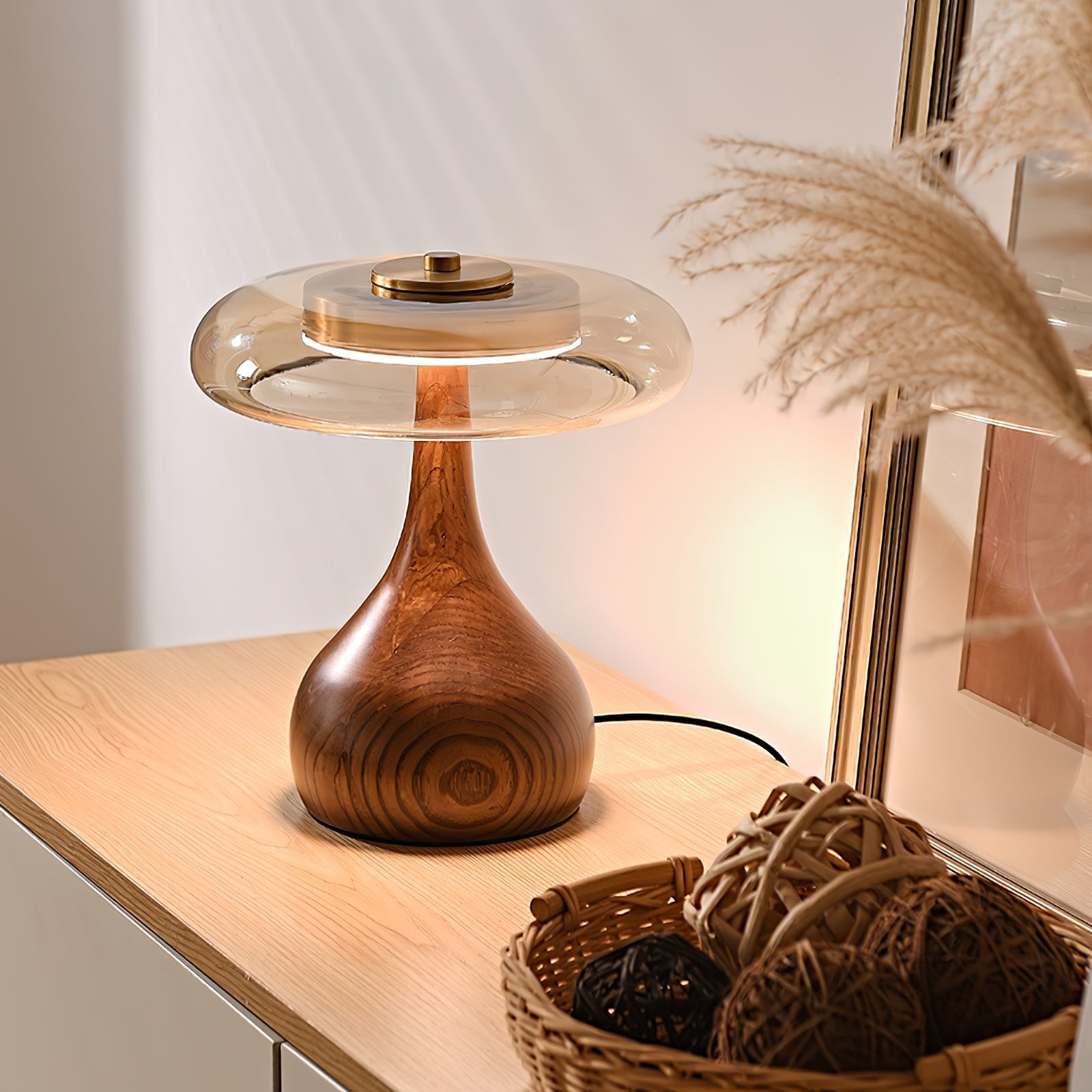 Bux Modern Wood Table Lamp-Neutral Decor