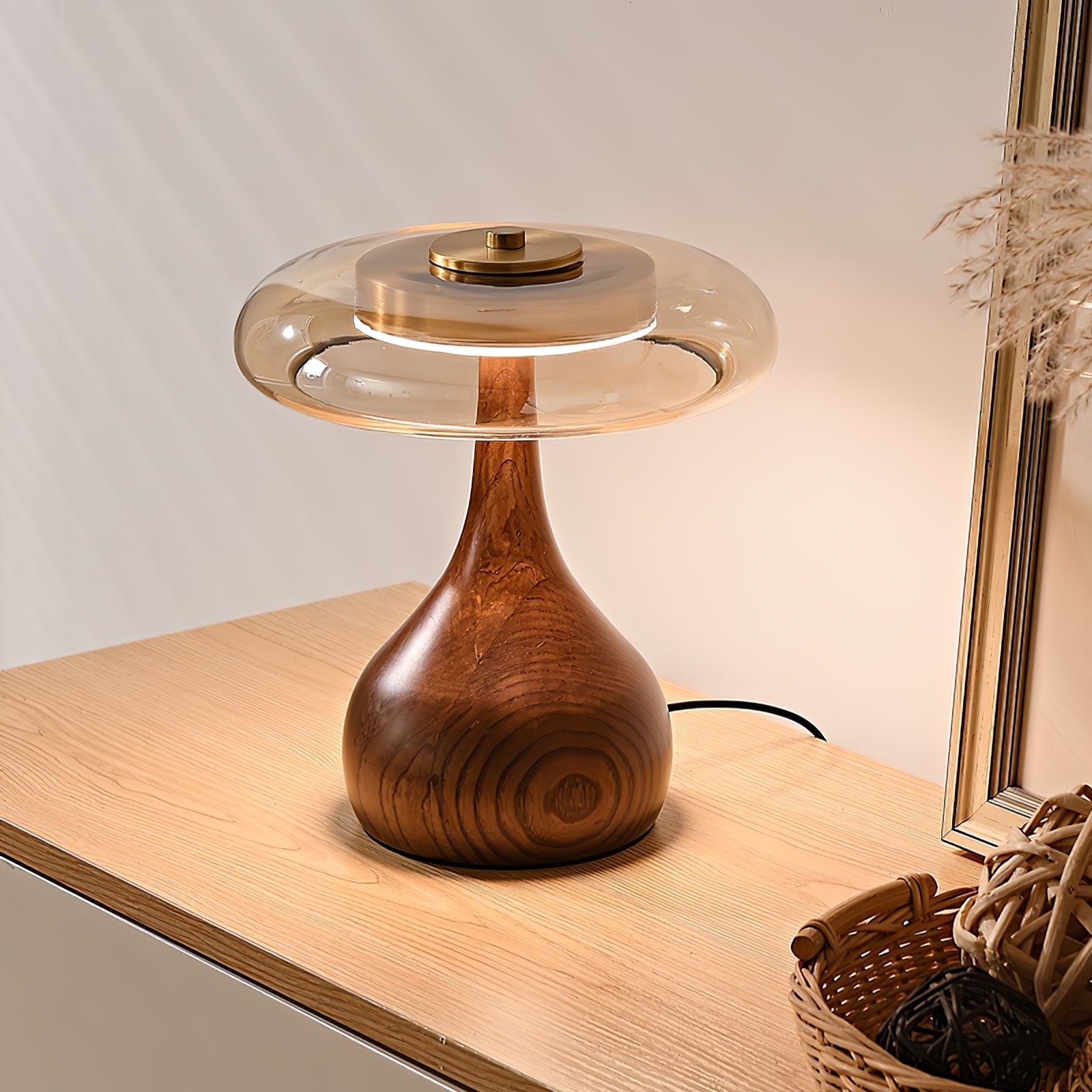 Bux Modern Wood Table Lamp-Neutral Decor