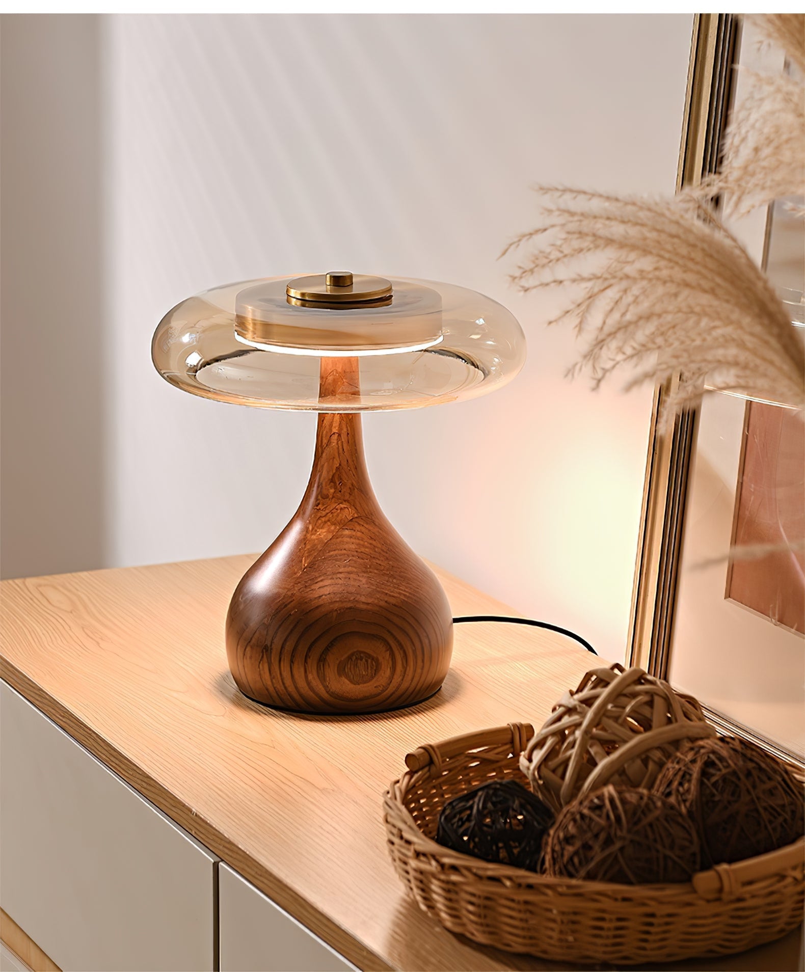 Bux Modern Wood Table Lamp-Neutral Decor