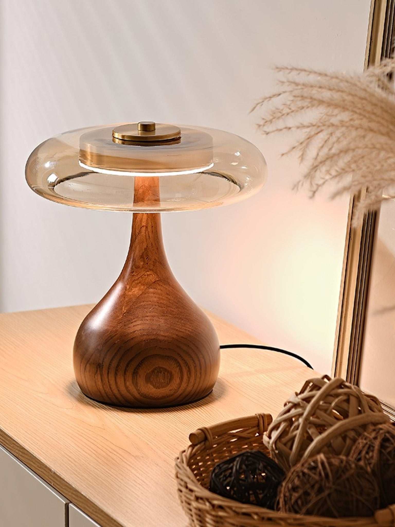 Bux Modern Wood Table Lamp-Neutral Decor
