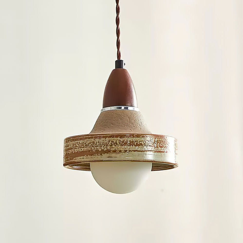 Sierra Premium Nordic Art Ceramics Wood Pendant Lamp-Neutral Decor