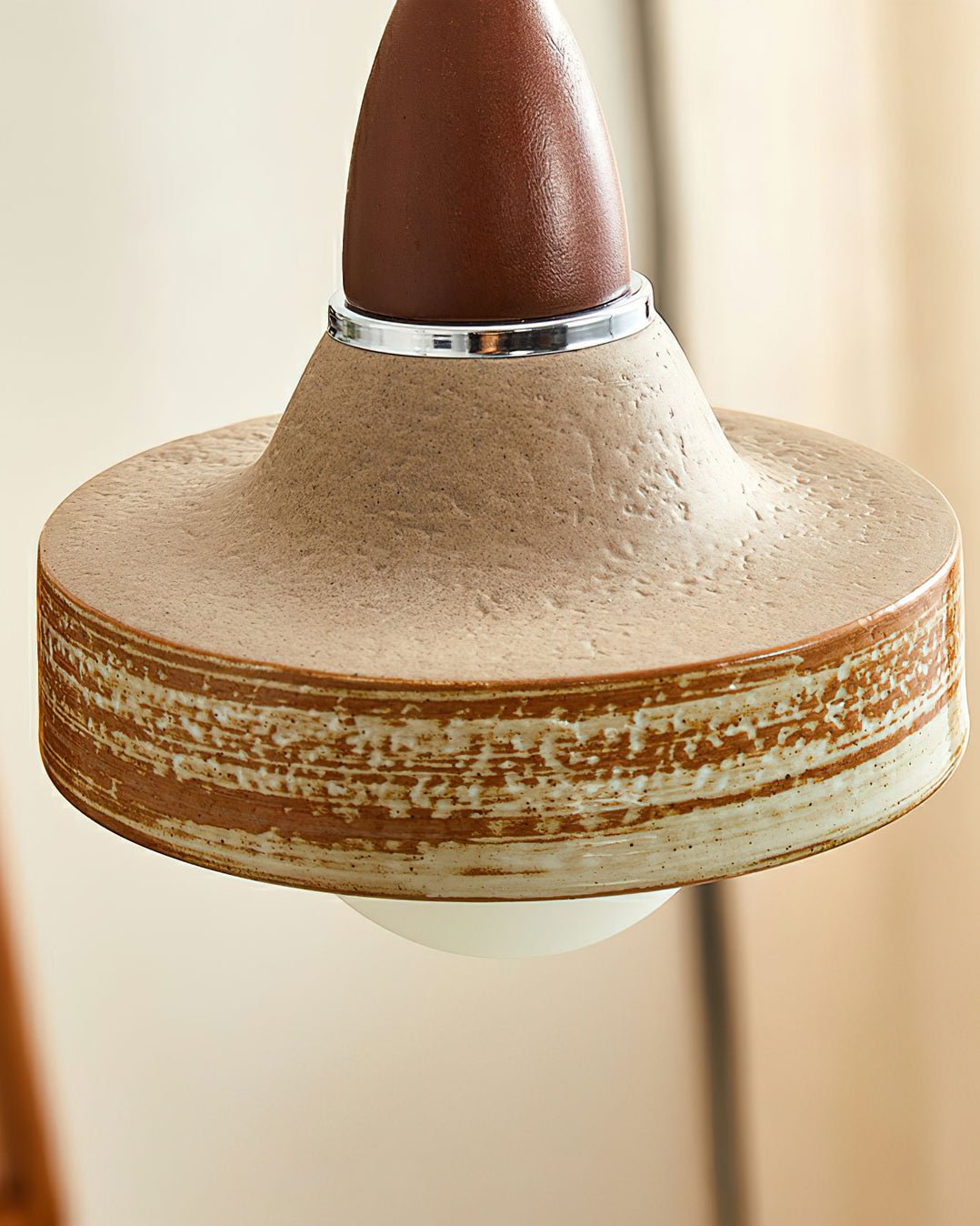Sierra Premium Nordic Art Ceramics Wood Pendant Lamp-Neutral Decor