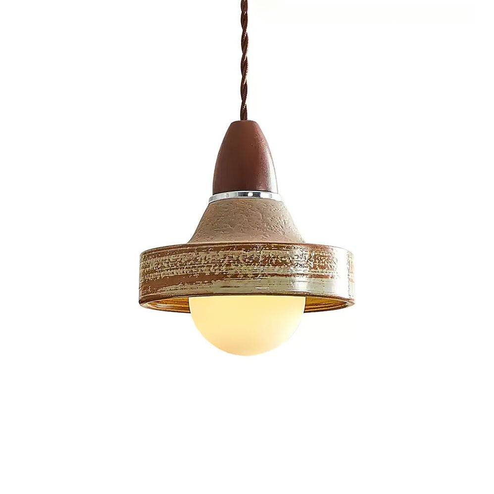 Sierra Premium Nordic Art Ceramics Wood Pendant Lamp-Neutral Decor