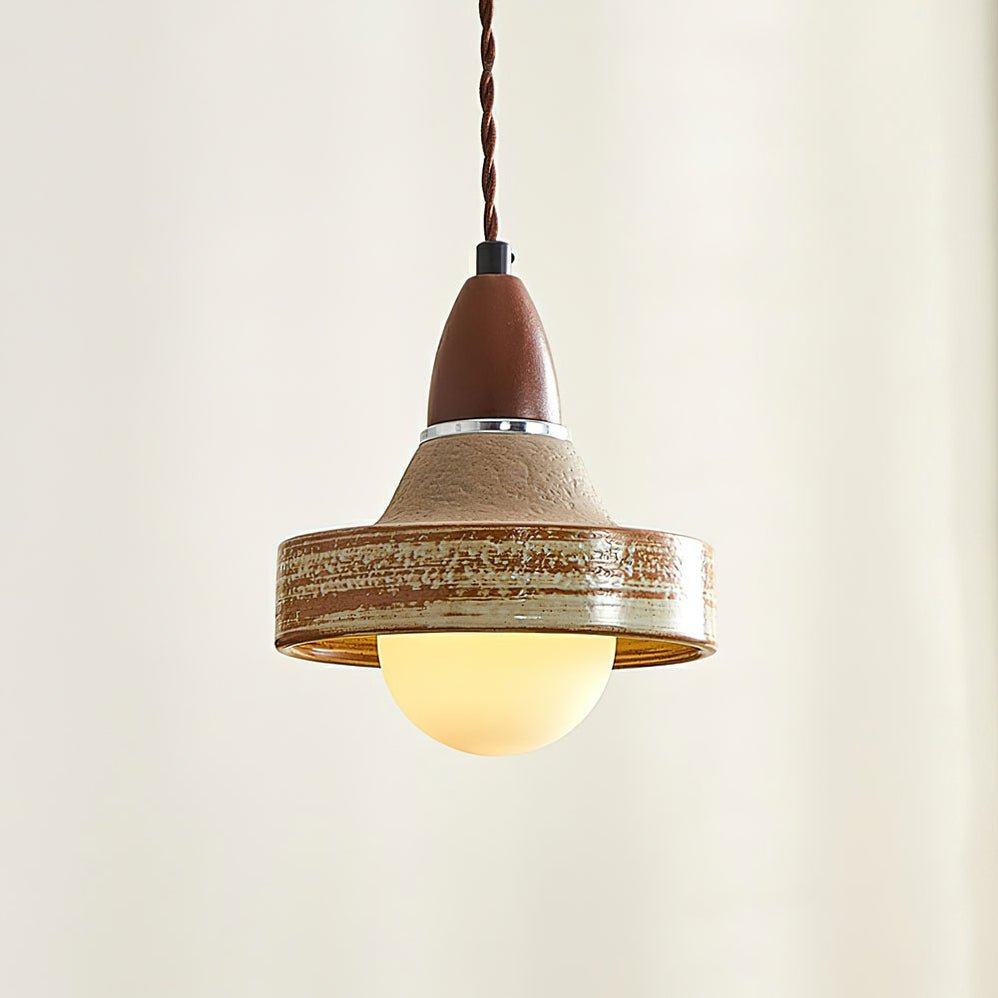 Sierra Premium Nordic Art Ceramics Wood Pendant Lamp-Neutral Decor