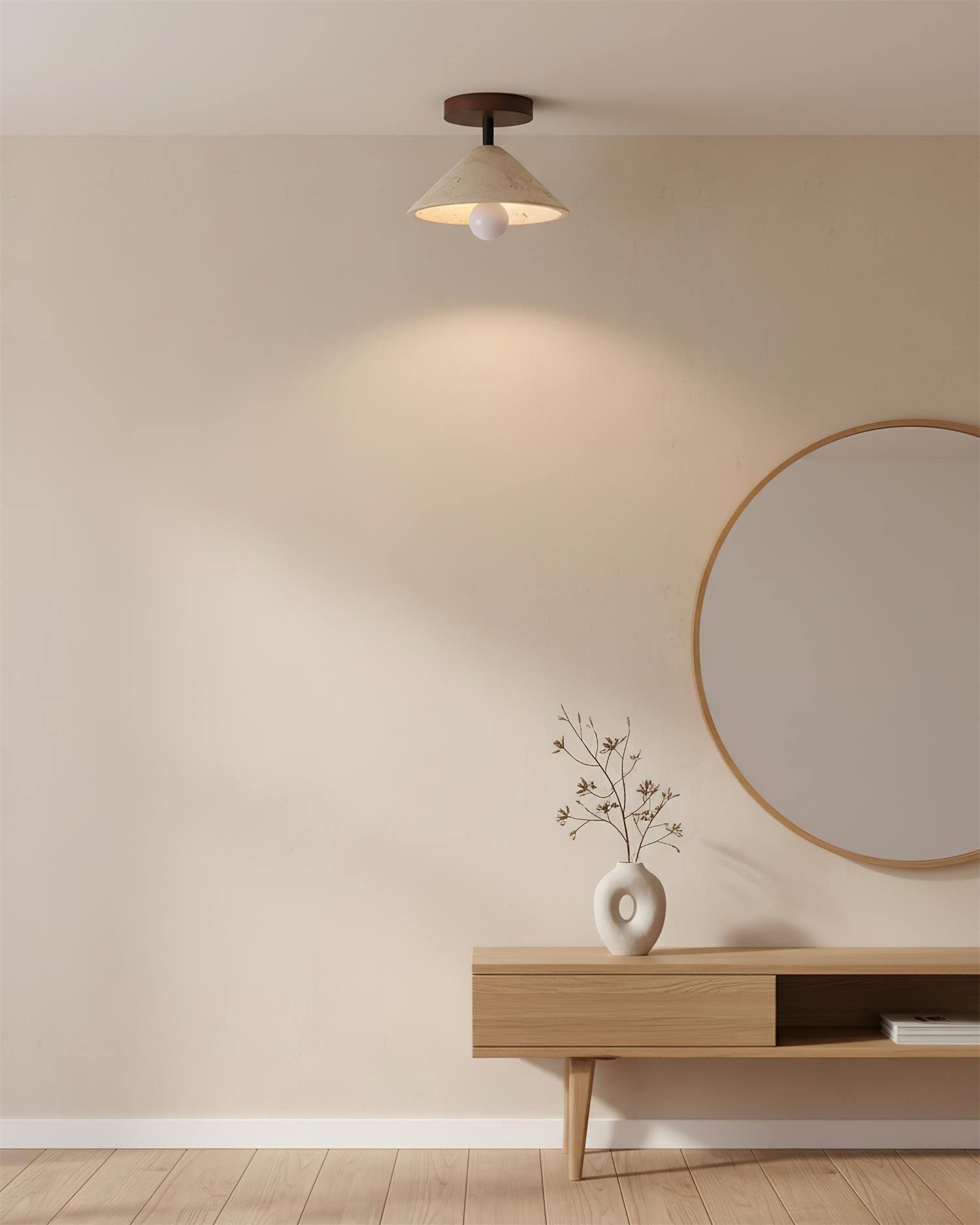Bramwell Travertine Ceiling Lamp