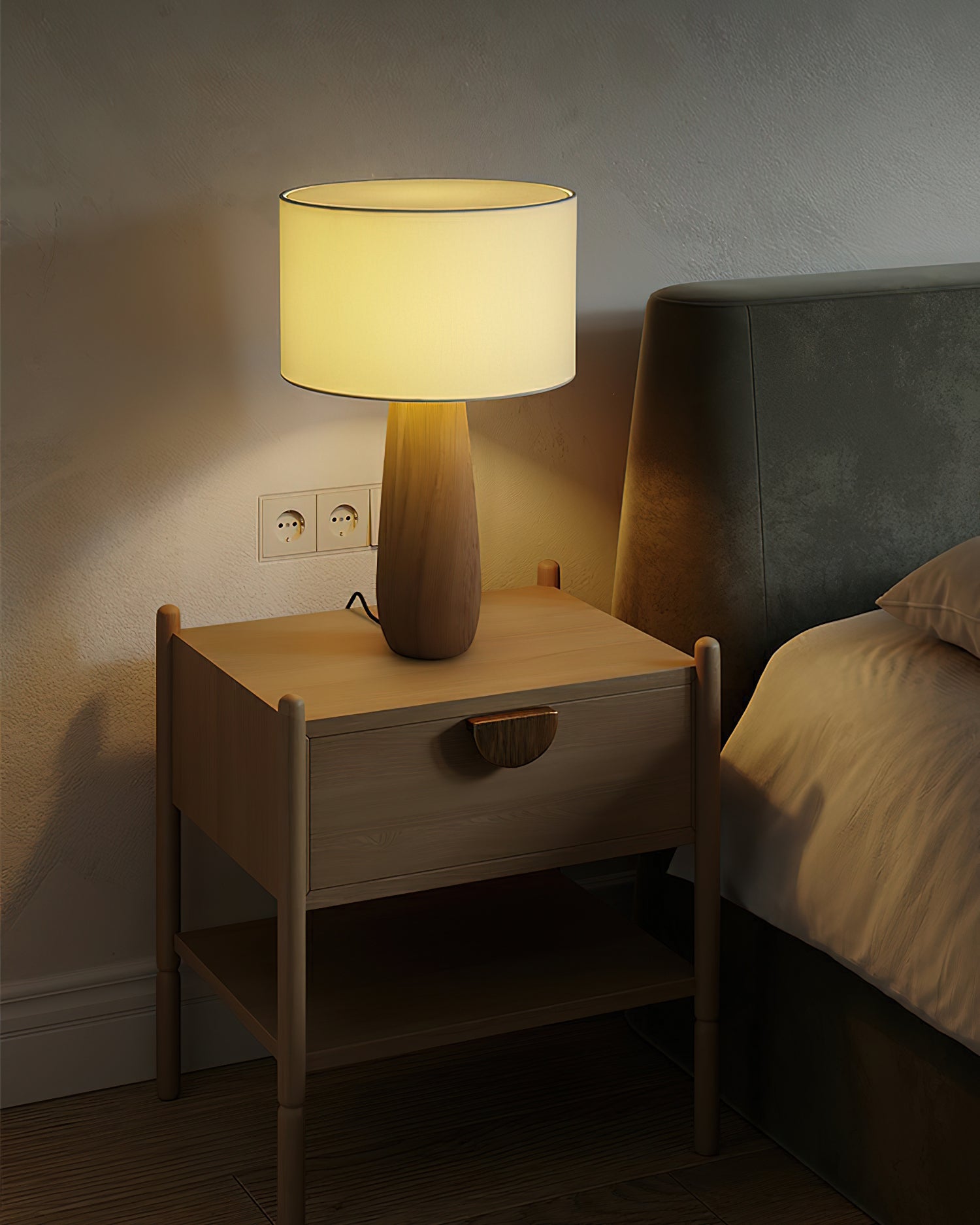 Aero Nordic Fabric Table Lamp-Neutral Decor