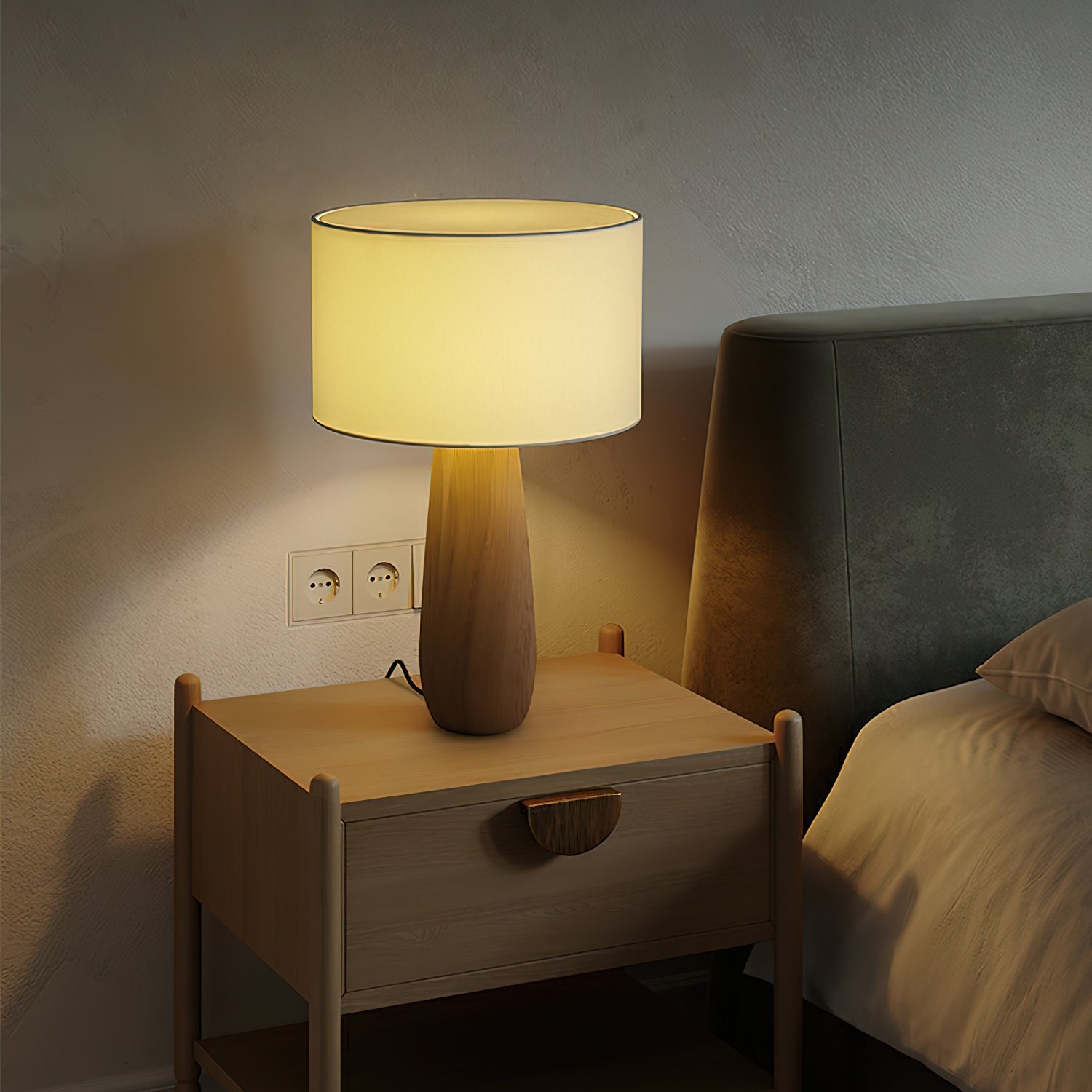 Aero Nordic Fabric Table Lamp-Neutral Decor