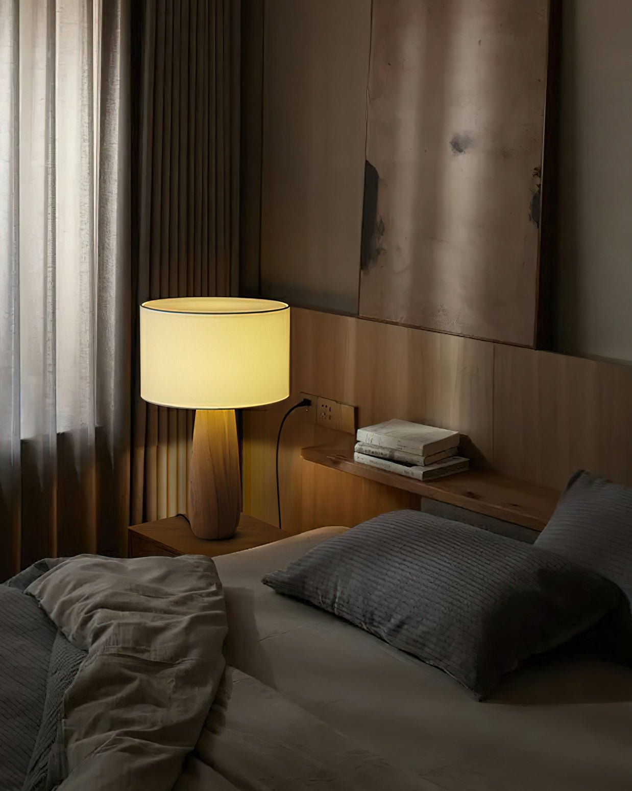 Aero Nordic Fabric Table Lamp-Neutral Decor