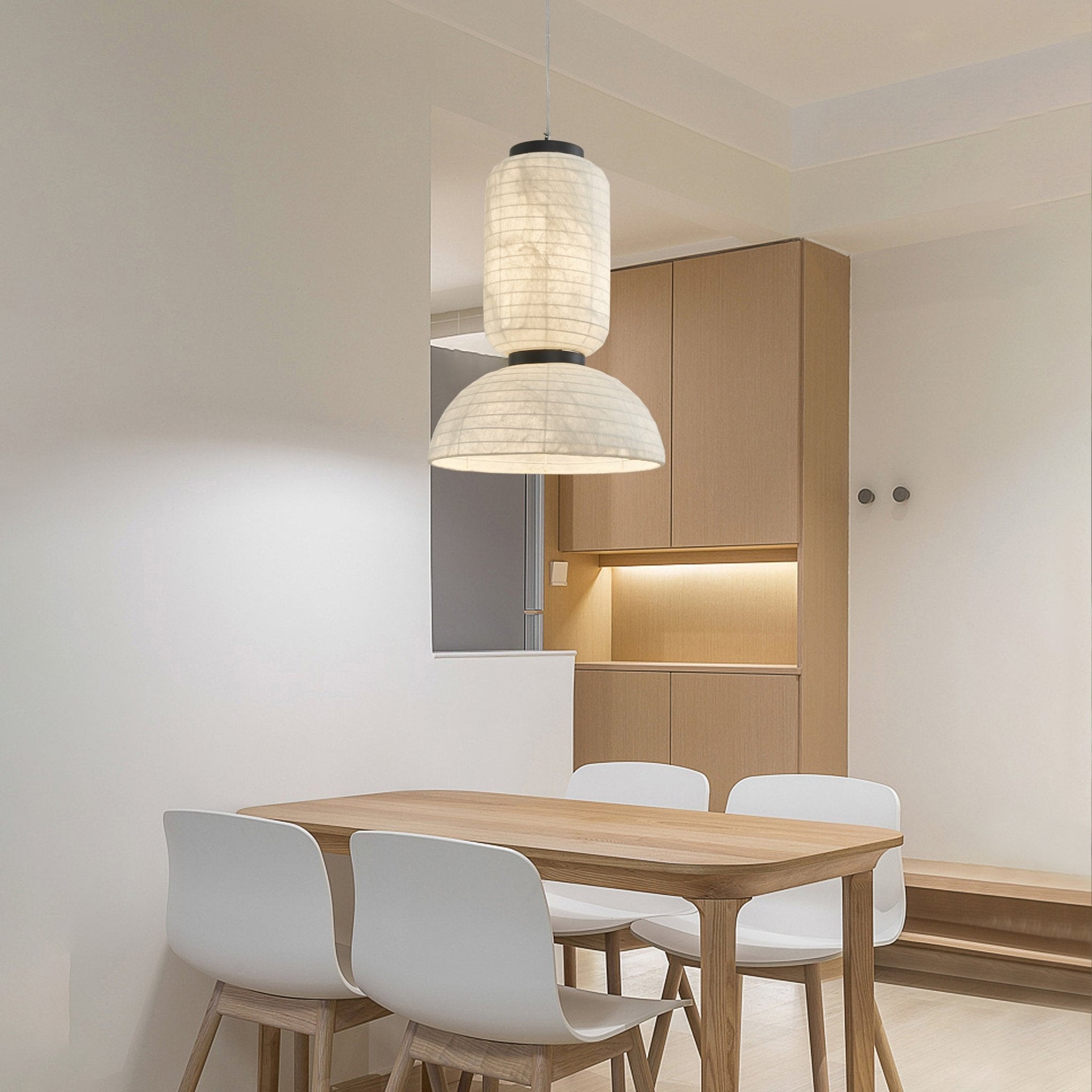 Uldoror Traditional Art Modern Silk Pendant Light-Neutral Decor