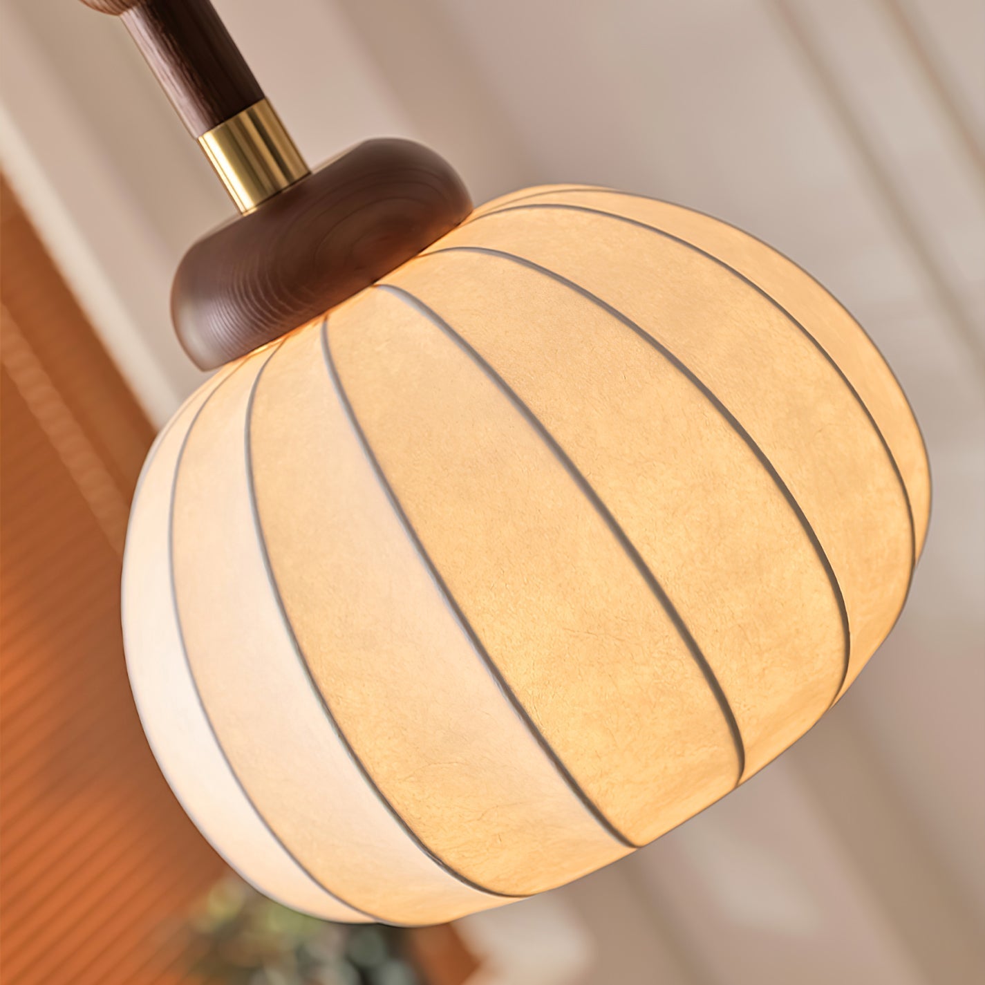 Livenor Silk & Wood Scandinavian Pendant Lamp-Neutral Decor