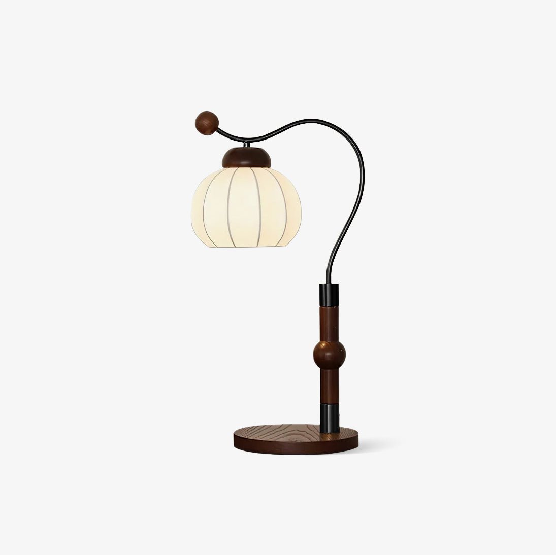 Zyran Silk Wood Retro Table Lamp-Neutral Decor